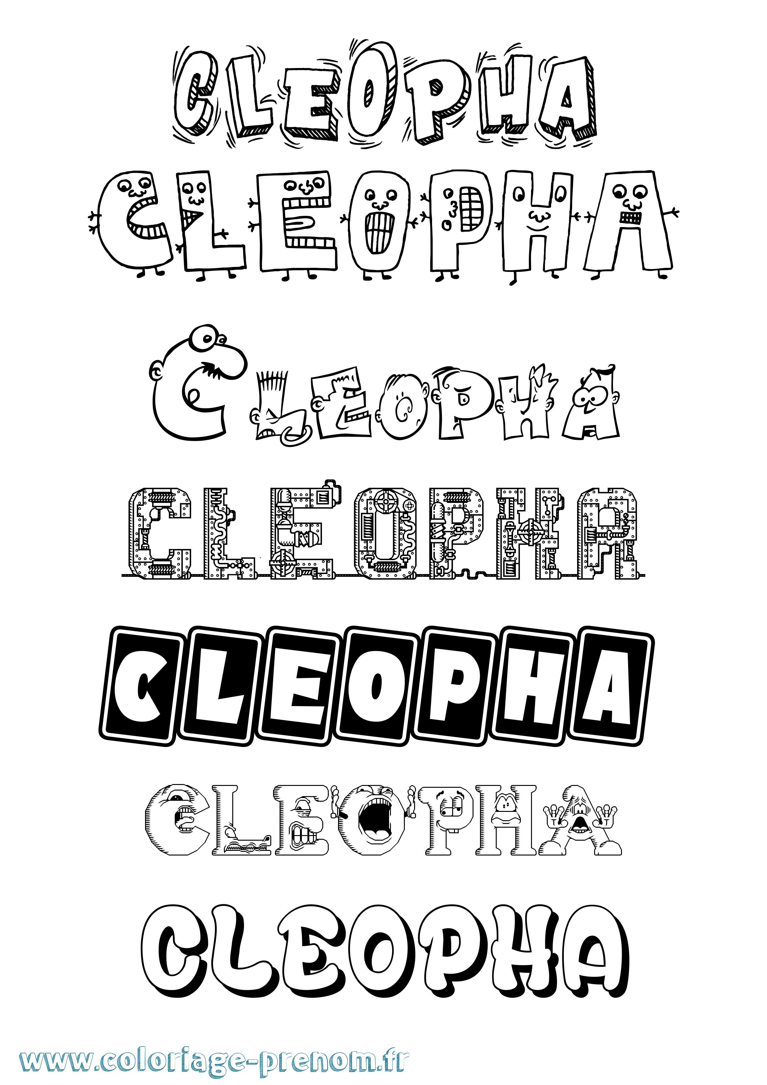 Coloriage prénom Cleopha Fun