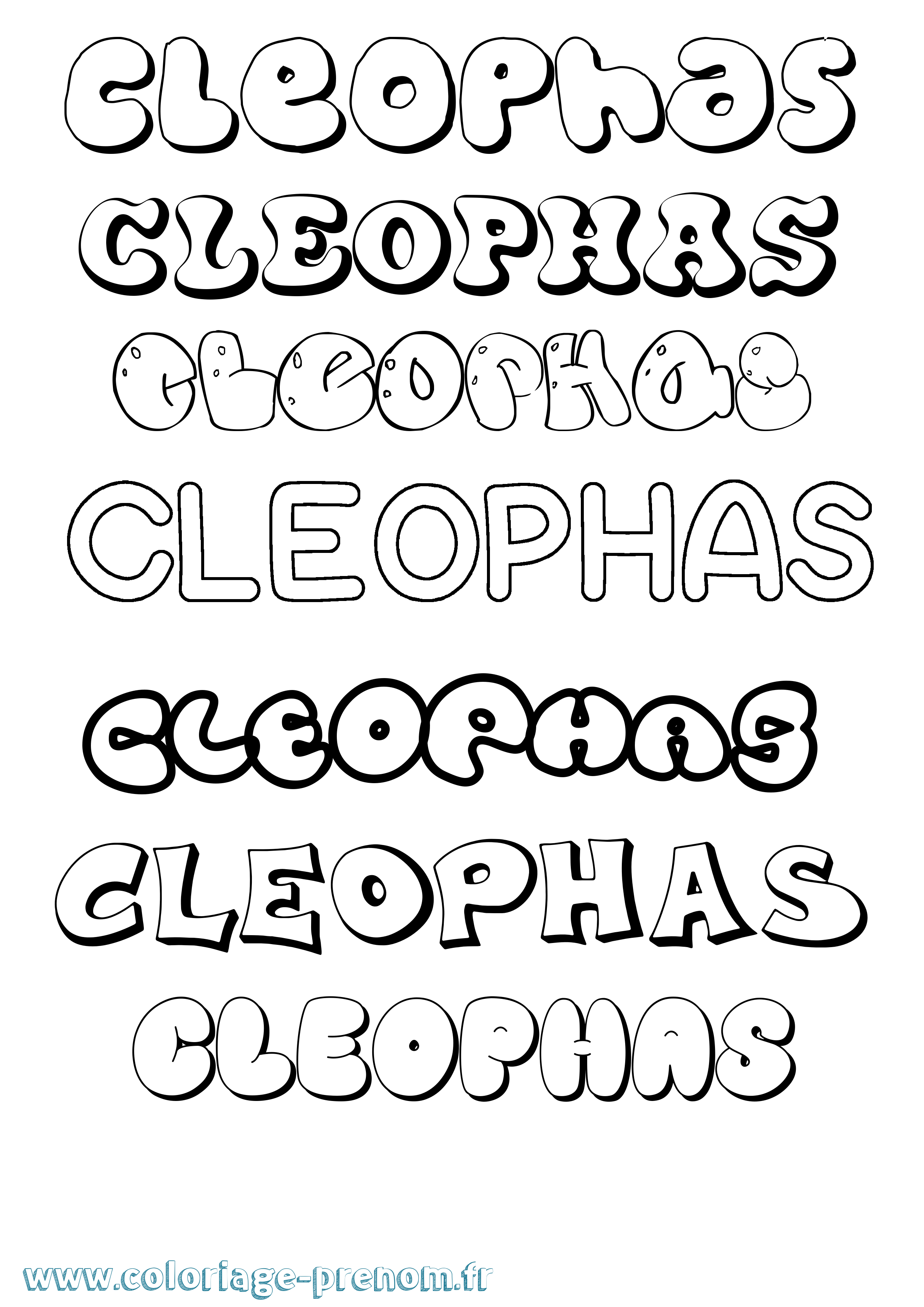 Coloriage prénom Cleophas Bubble