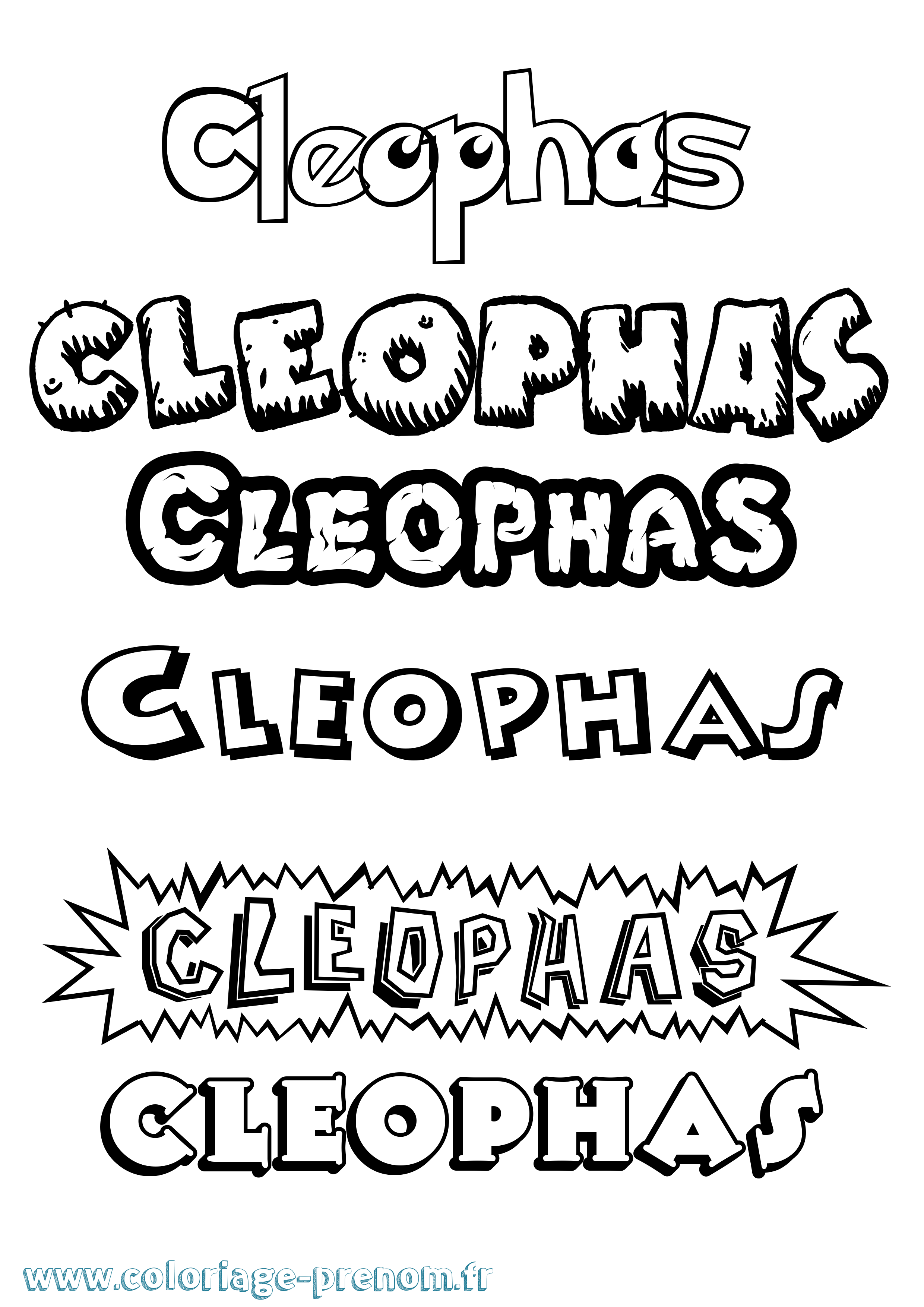 Coloriage prénom Cleophas Dessin Animé