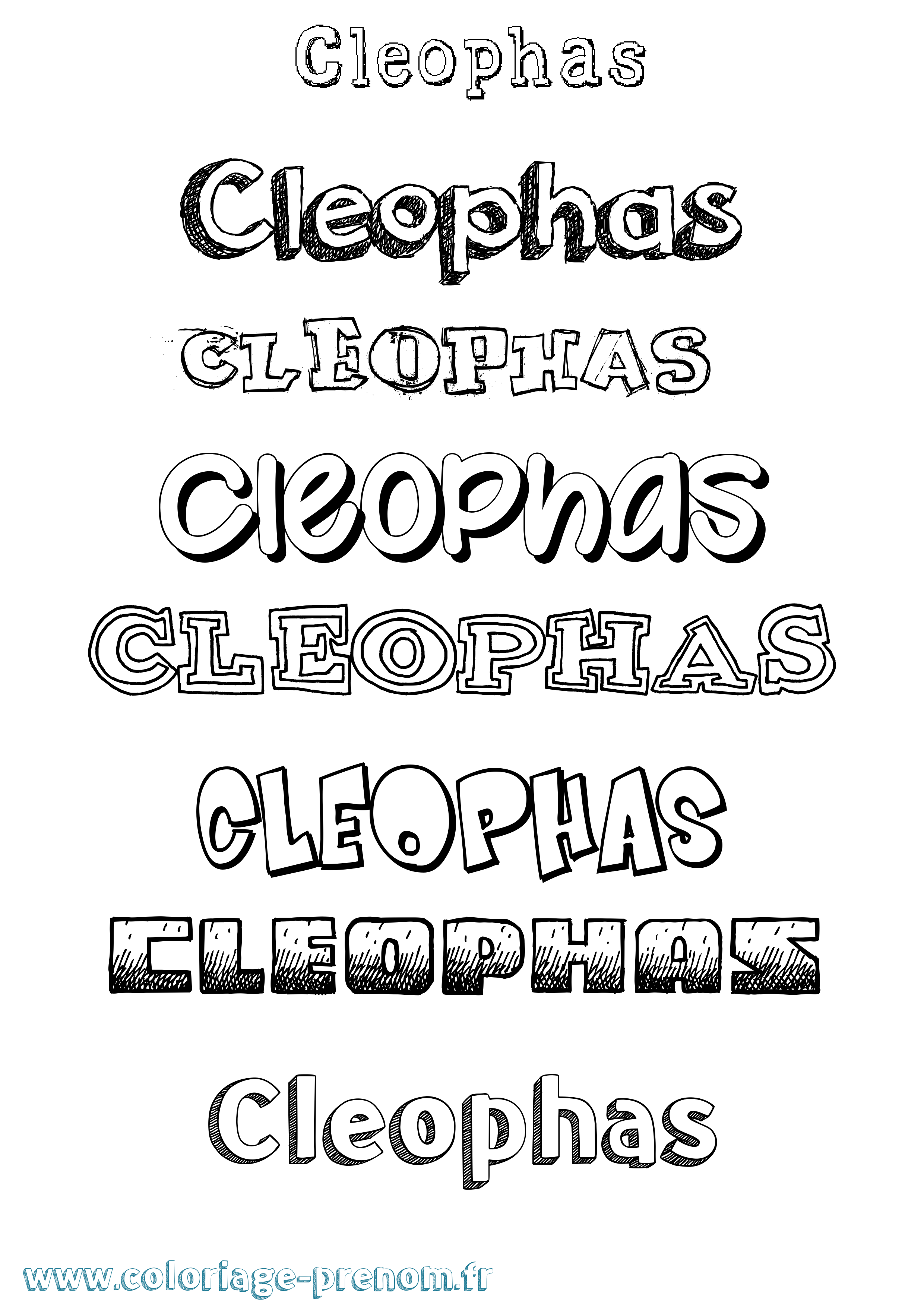 Coloriage prénom Cleophas Dessiné
