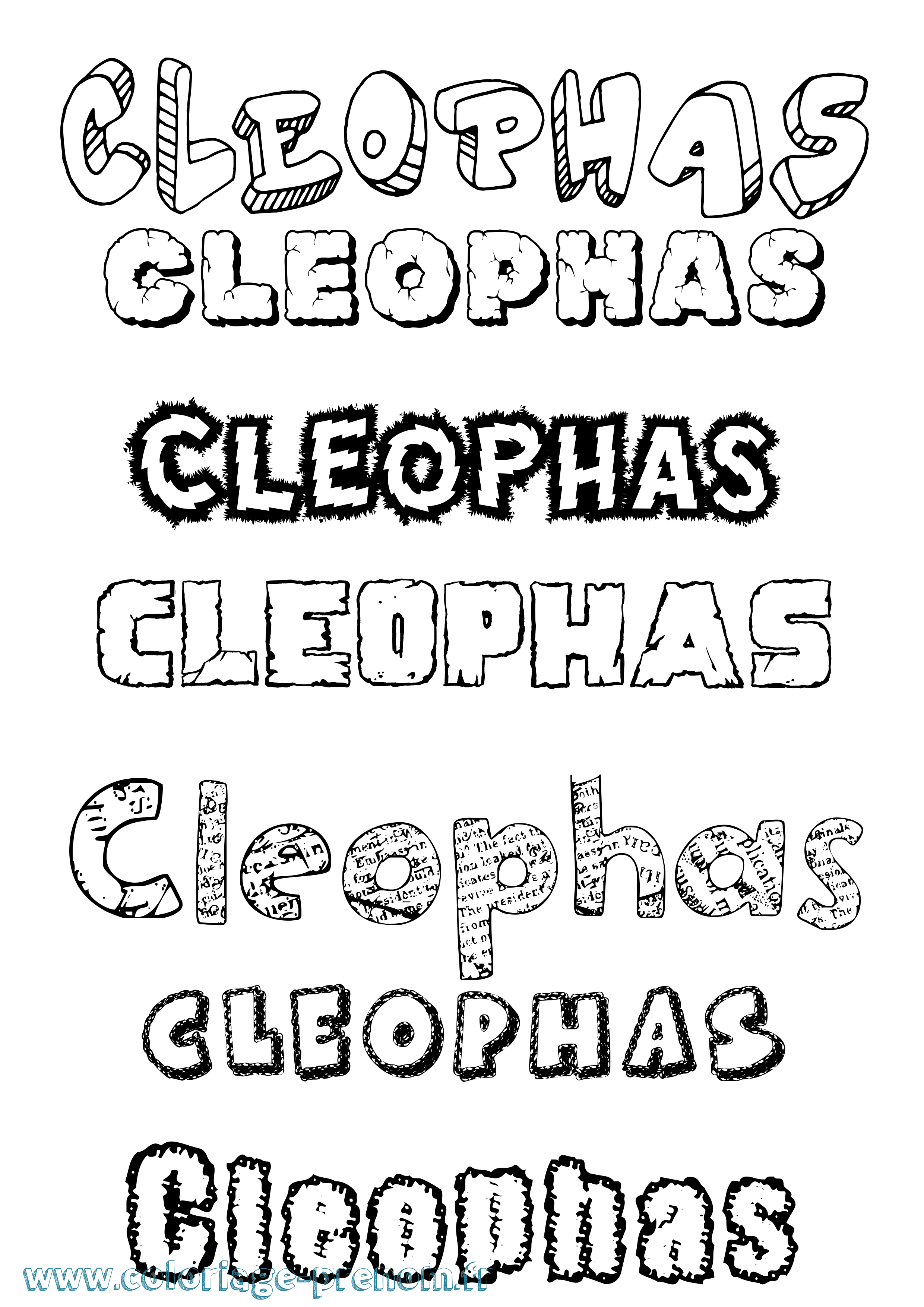 Coloriage prénom Cleophas Destructuré