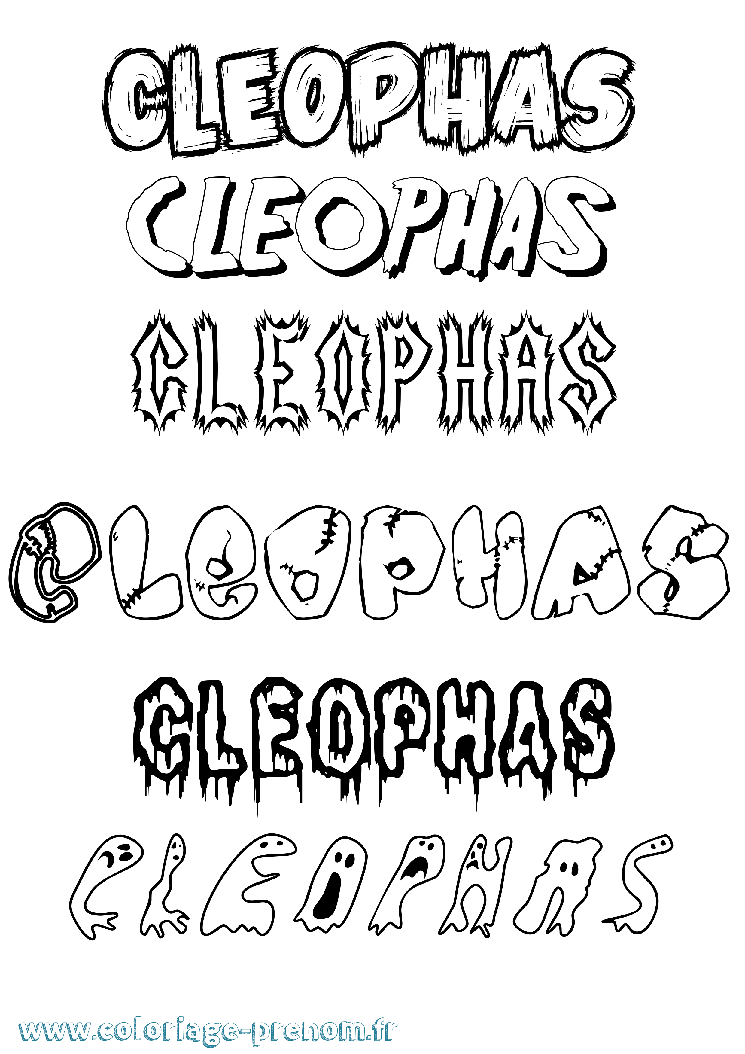 Coloriage prénom Cleophas Frisson