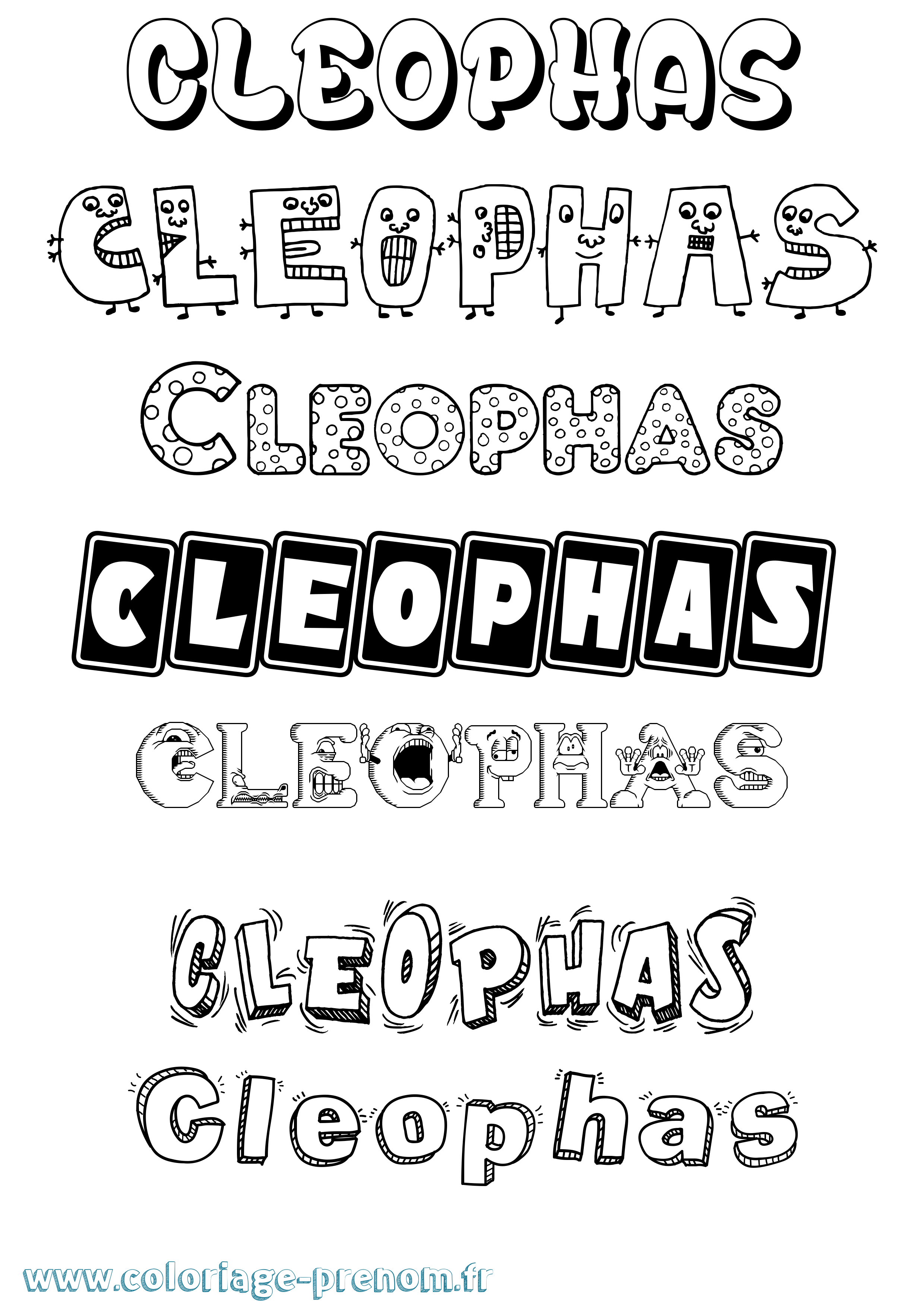 Coloriage prénom Cleophas Fun