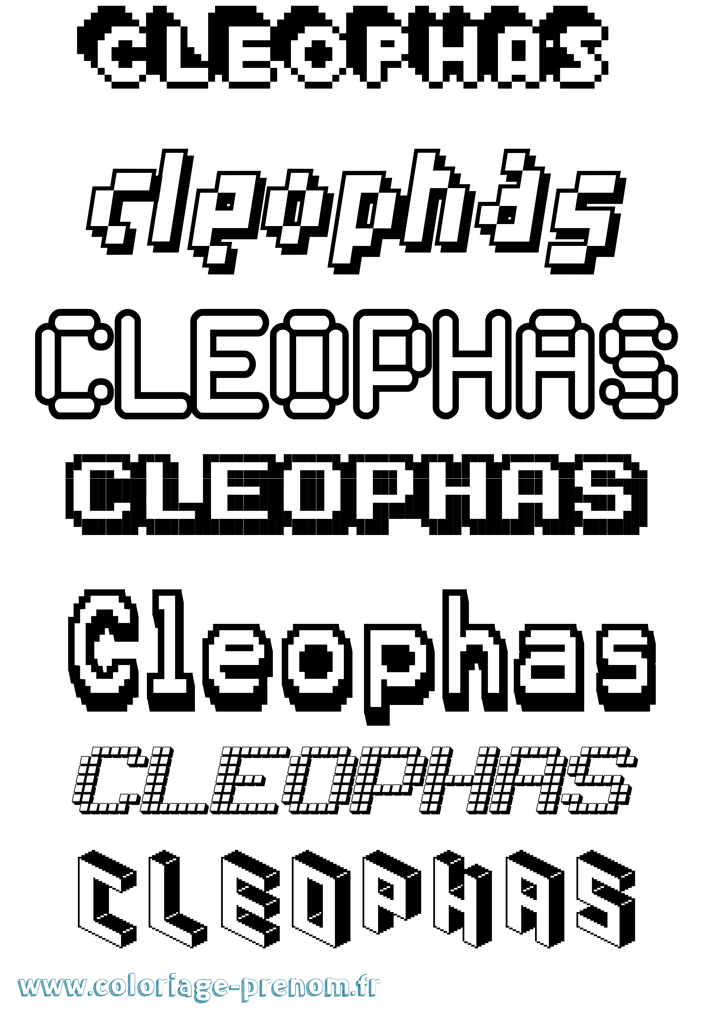 Coloriage prénom Cleophas Pixel