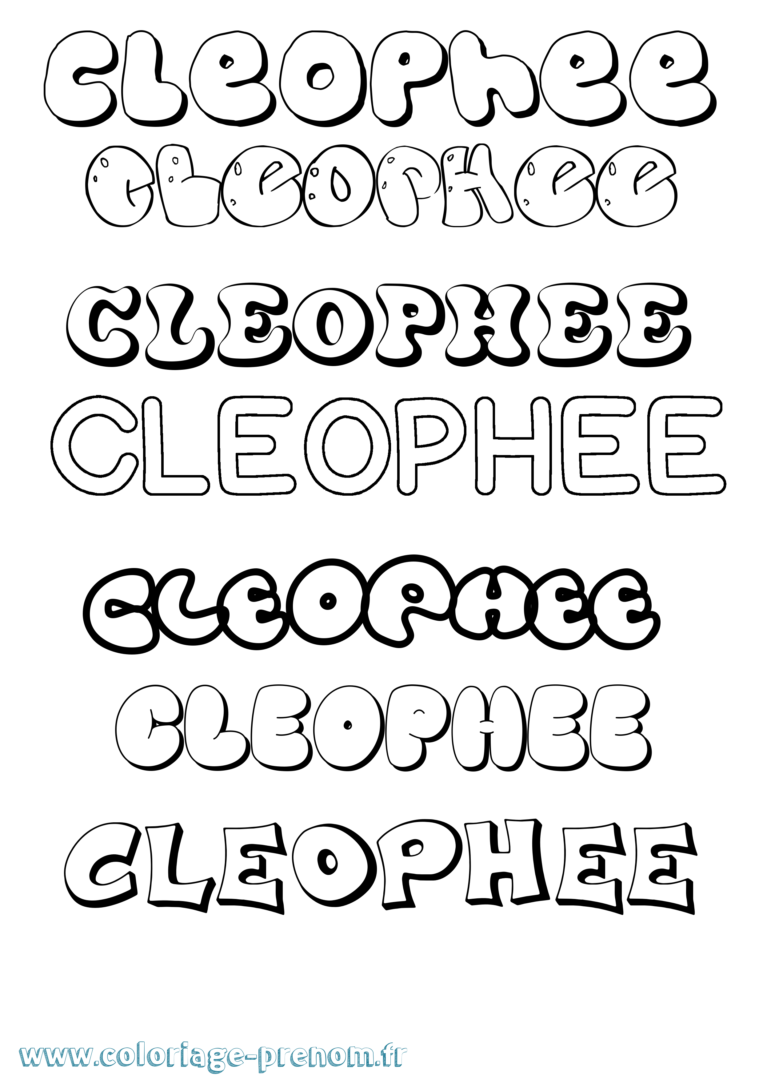 Coloriage prénom Cleophee