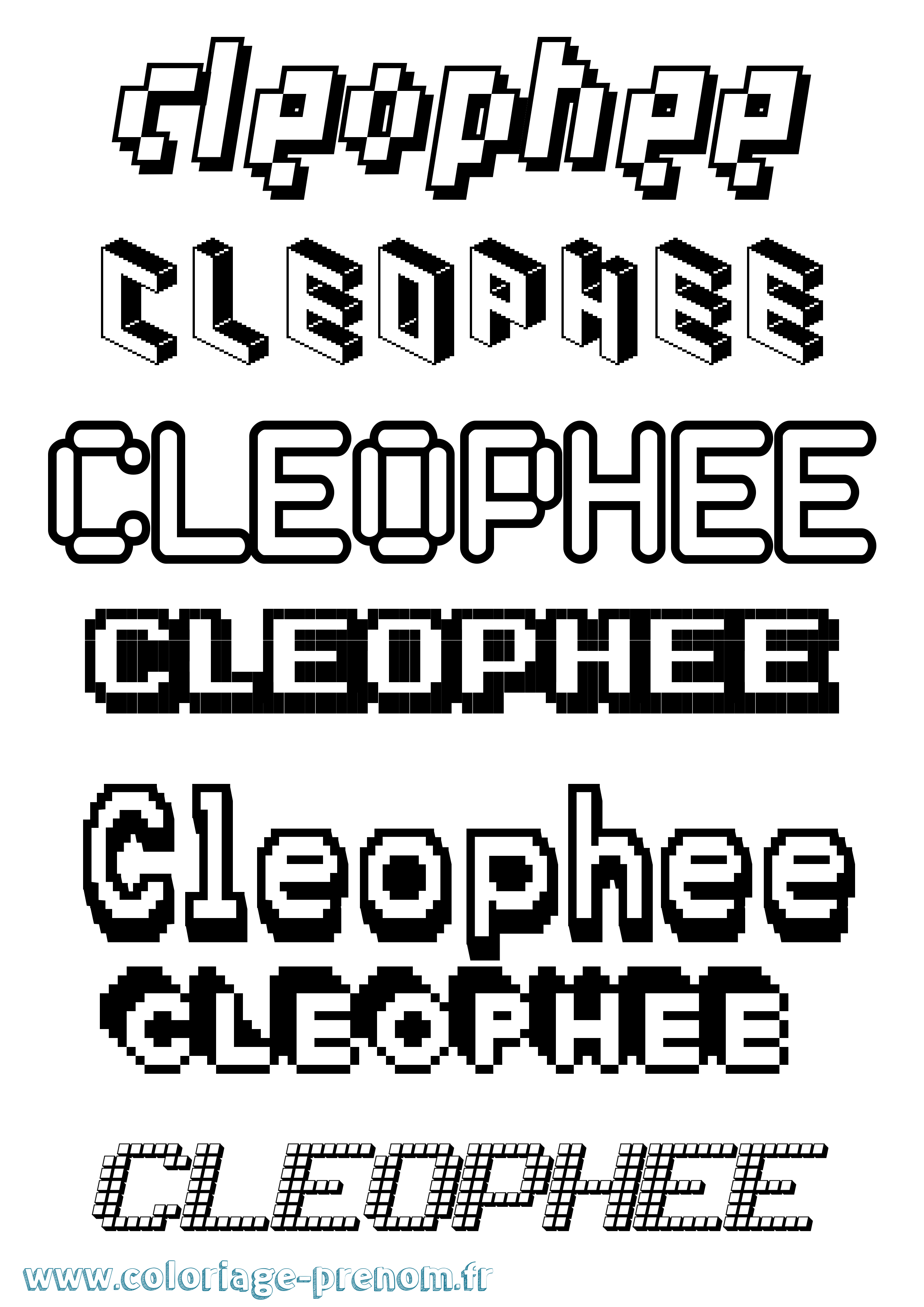 Coloriage prénom Cleophee