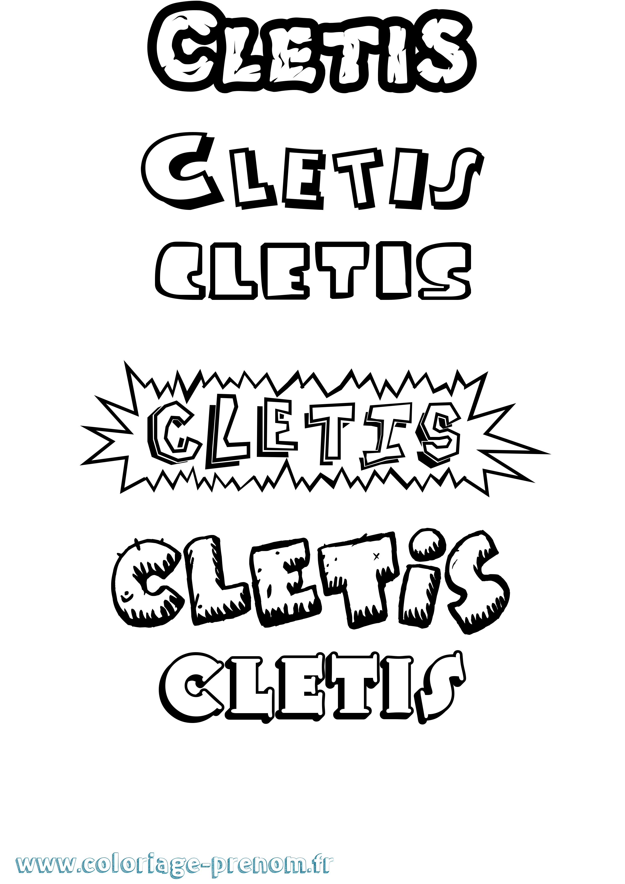 Coloriage Cletis Dessin Animé Coloriage prénom Cletis Dessin Animé
