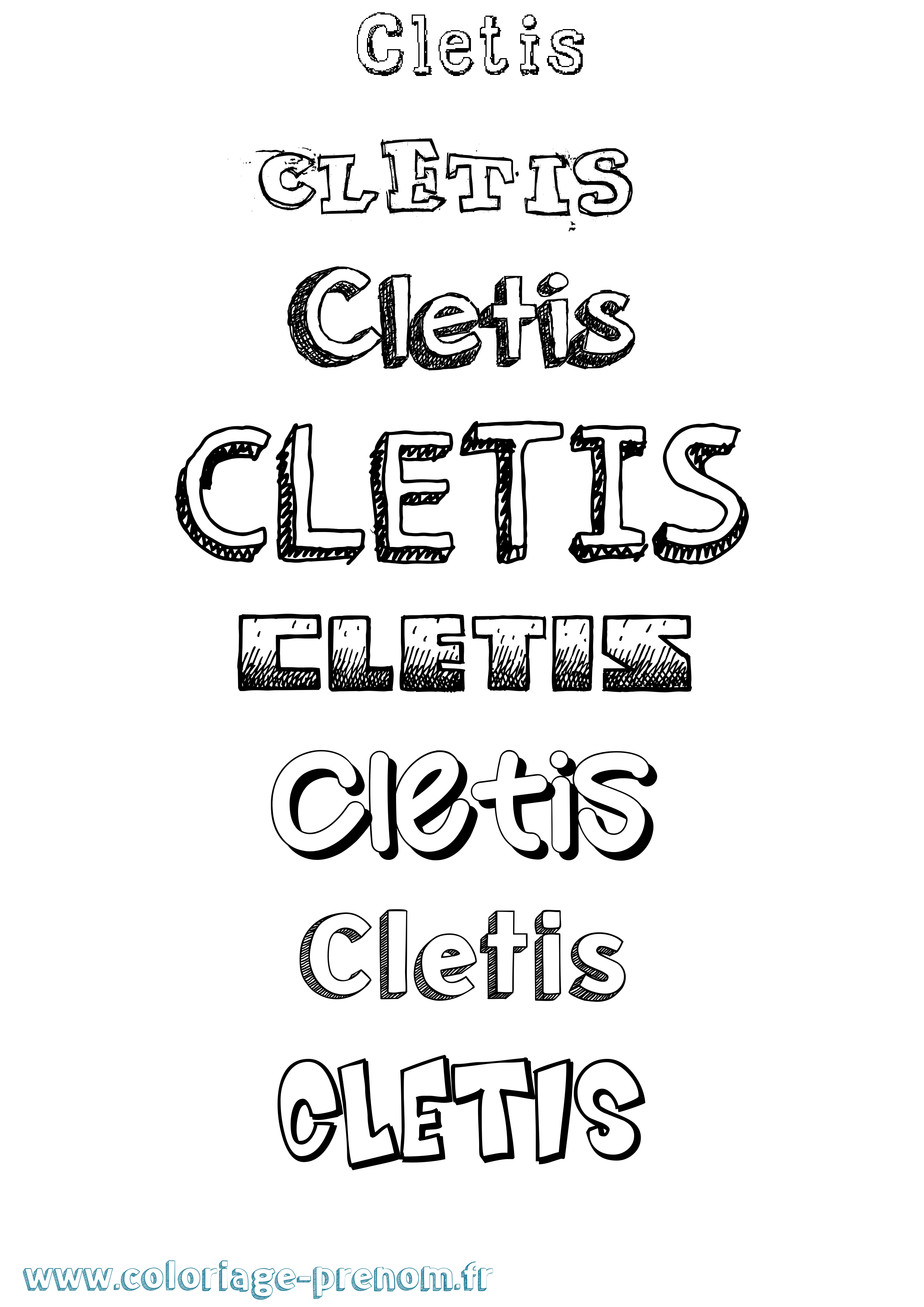 Coloriage Cletis Dessiné Coloriage prénom Cletis Dessiné