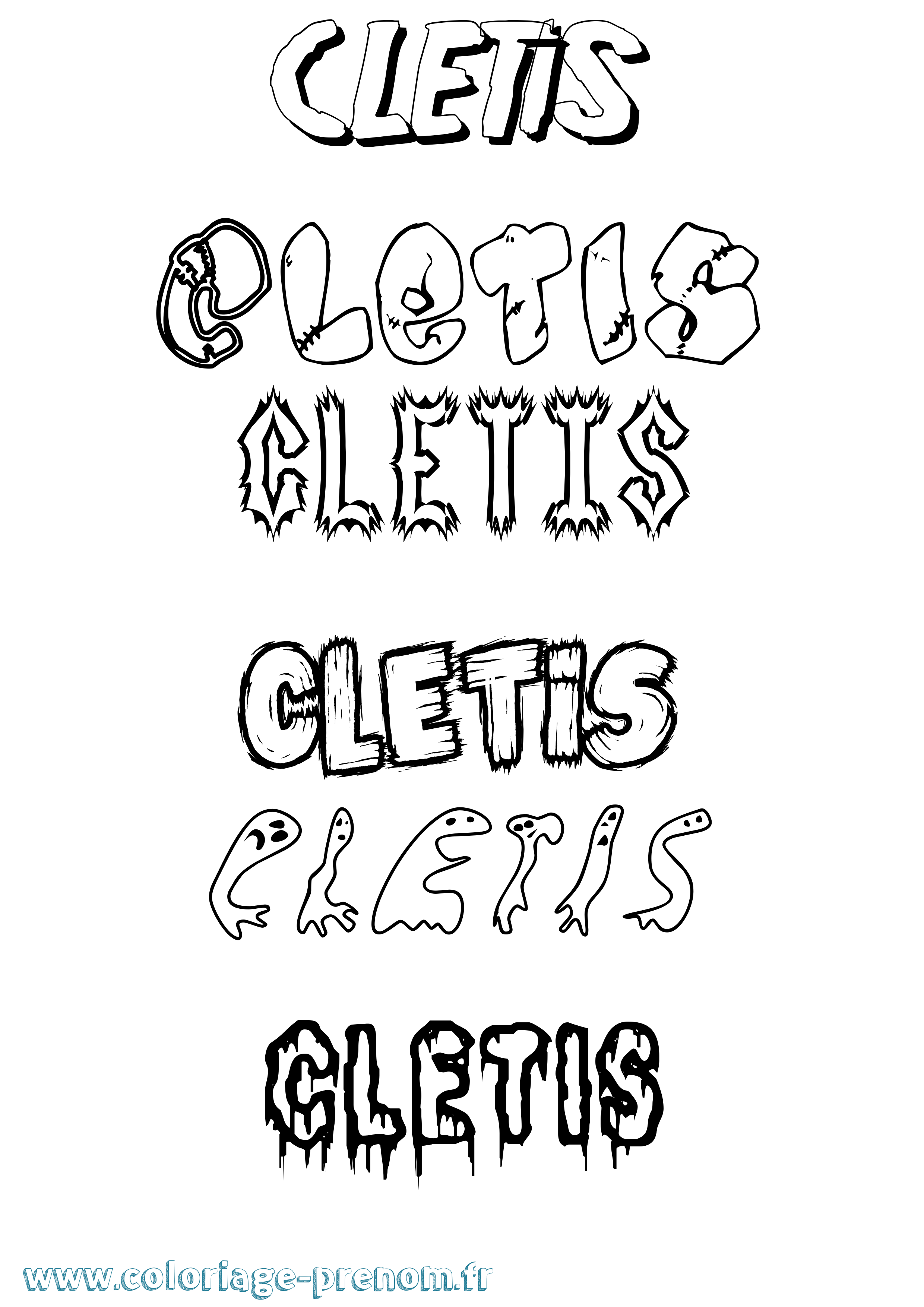 Coloriage Cletis Frisson Coloriage prénom Cletis Frisson