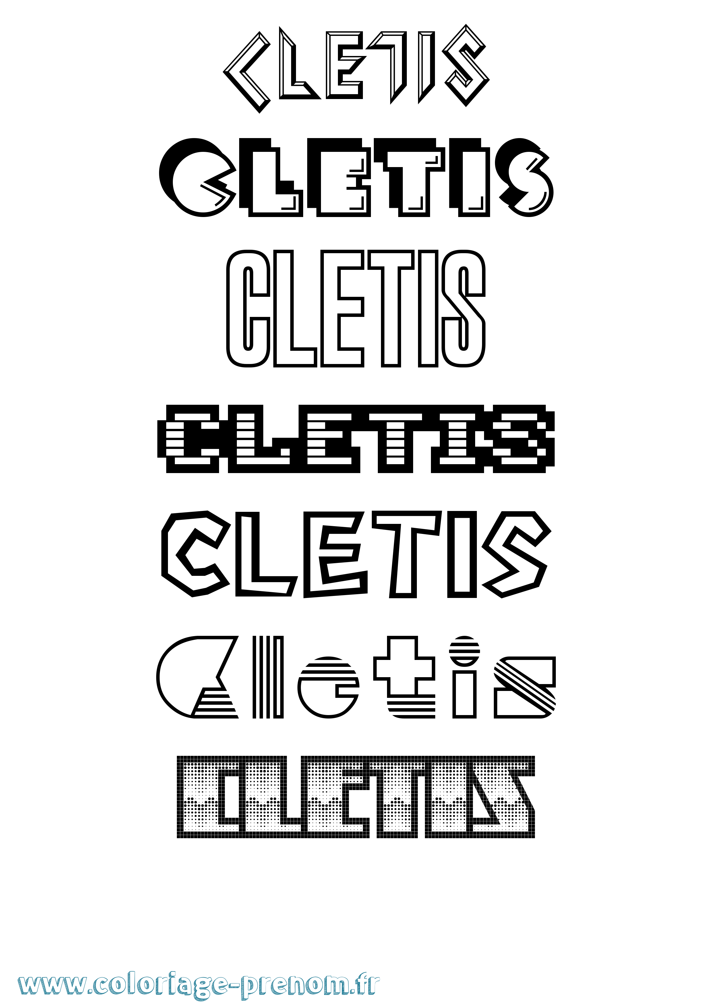 Coloriage Cletis Jeux Vidéos Coloriage prénom Cletis Jeux Vidéos