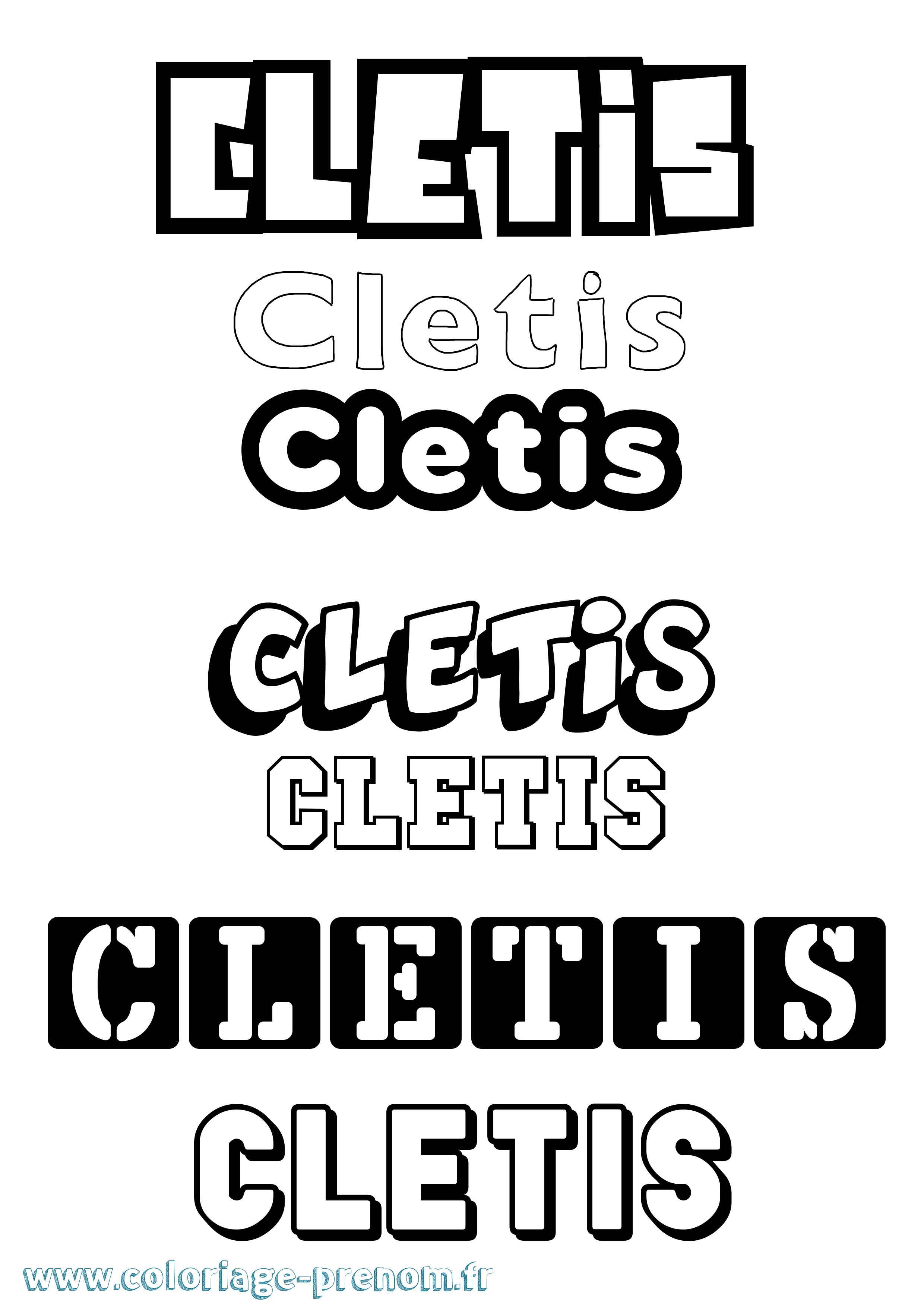 Coloriage Cletis Simple Coloriage prénom Cletis Simple