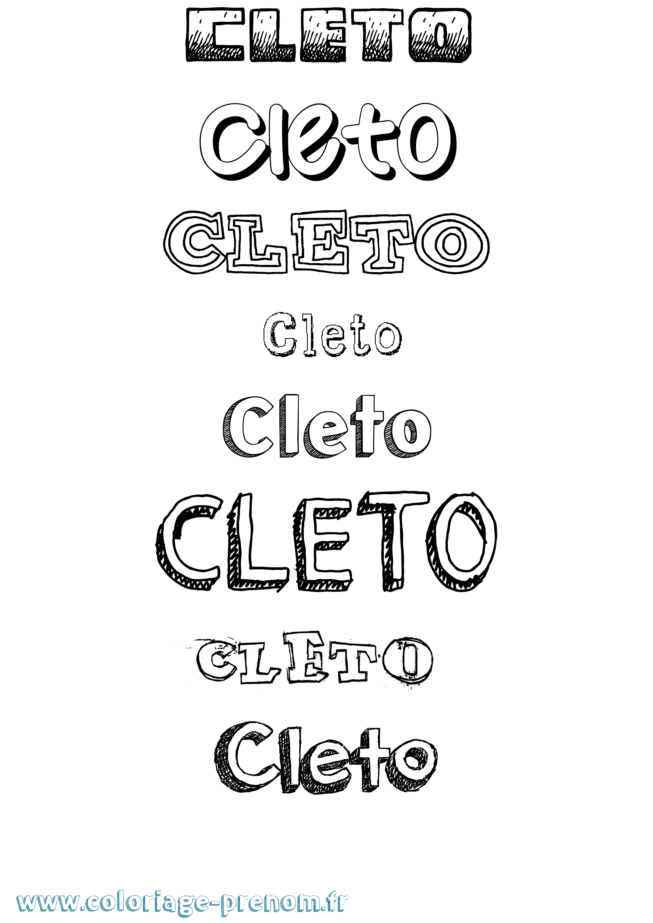 Coloriage prénom Cleto Dessiné