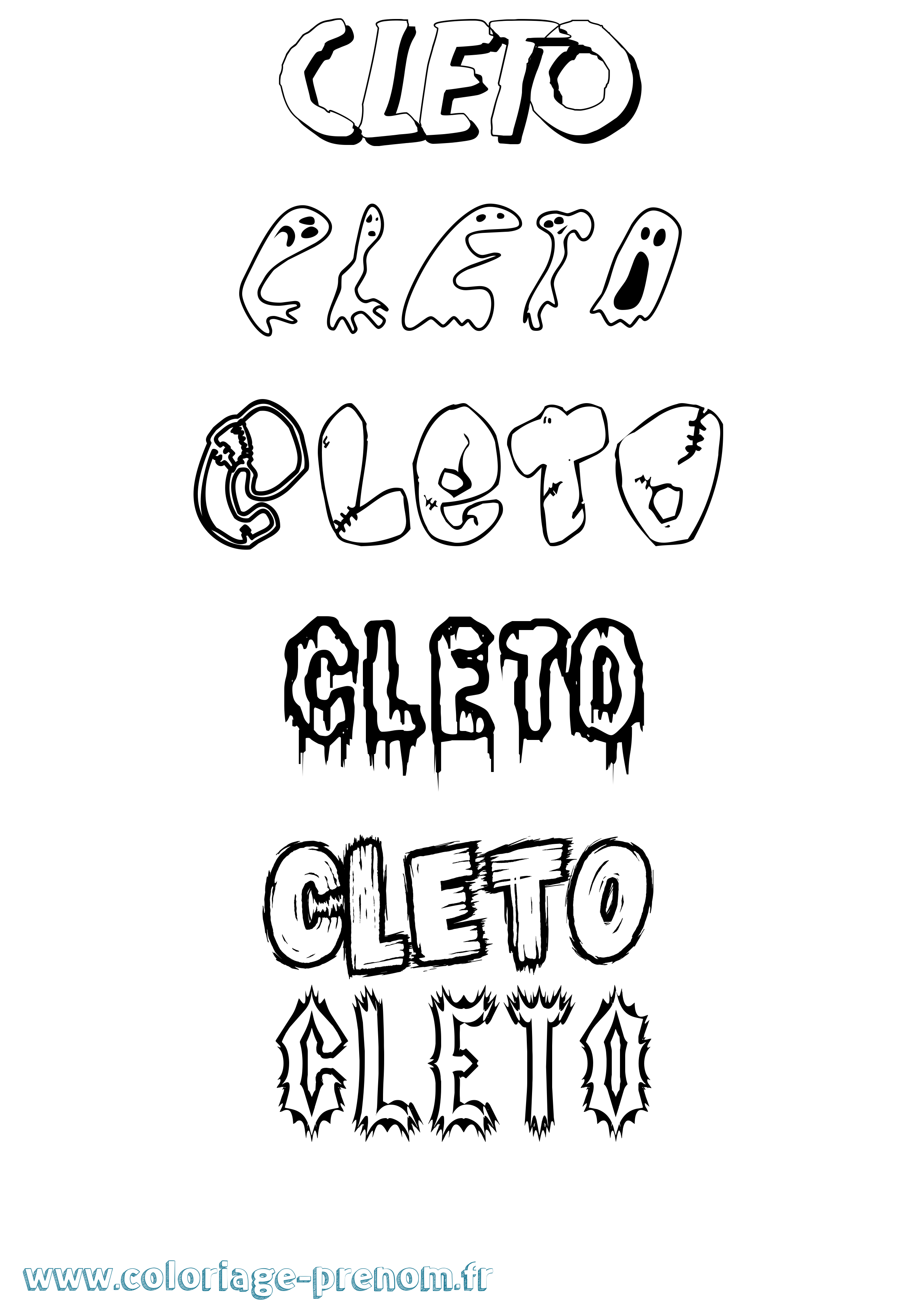 Coloriage prénom Cleto Frisson