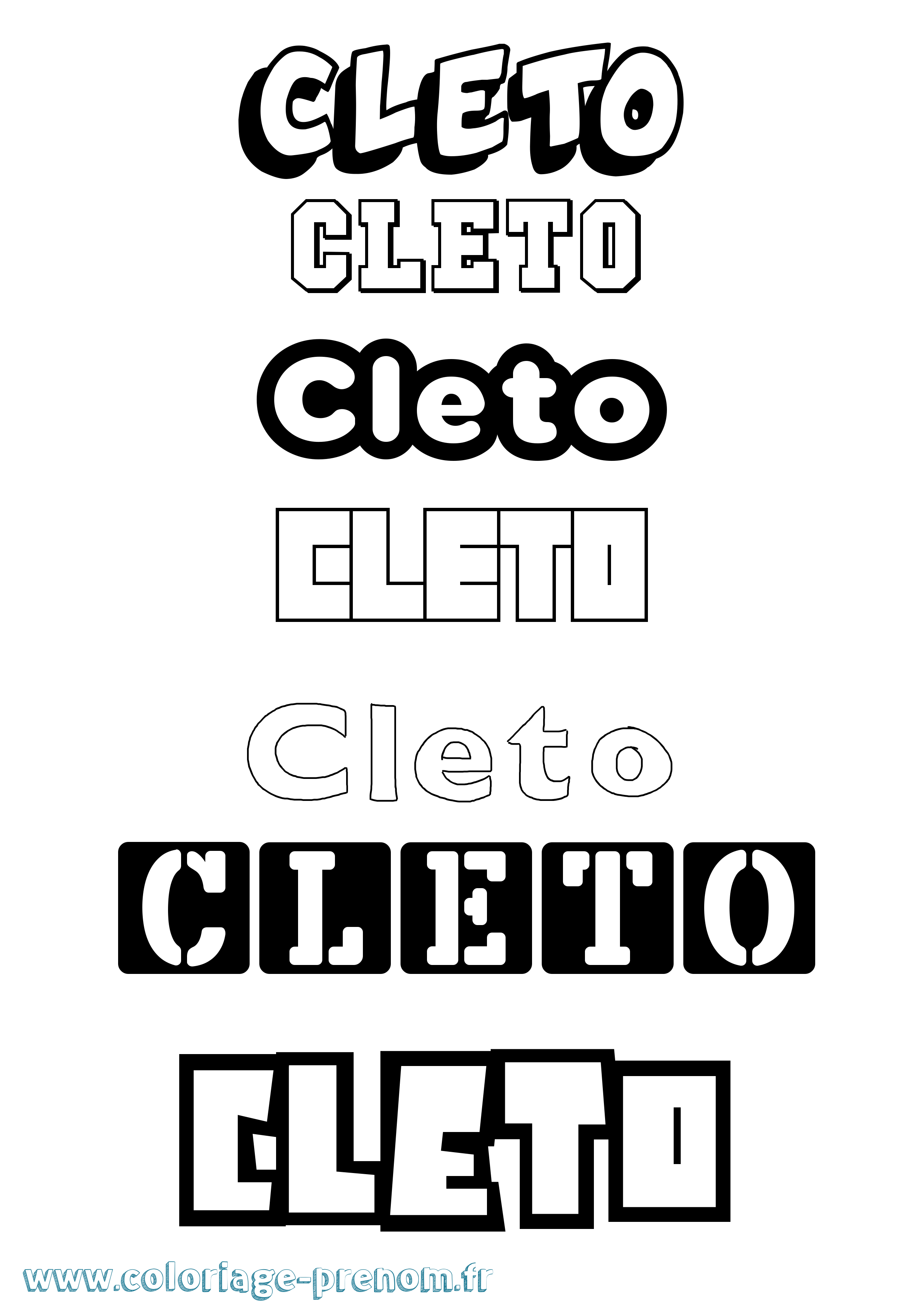 Coloriage prénom Cleto Simple