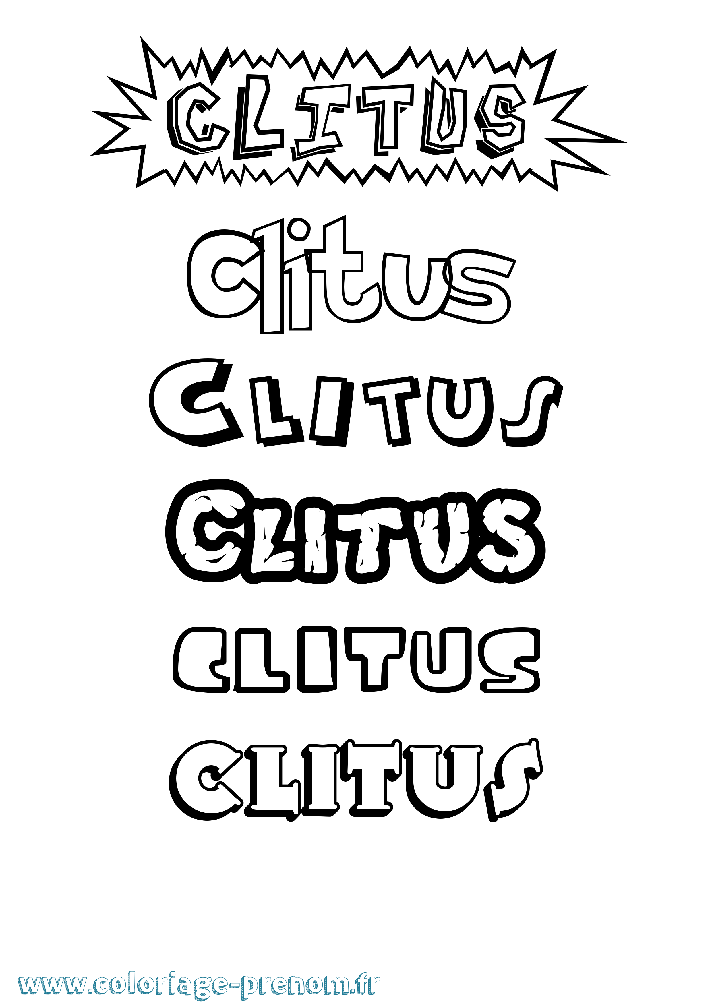 Coloriage Clitus Dessin Animé Coloriage prénom Clitus Dessin Animé