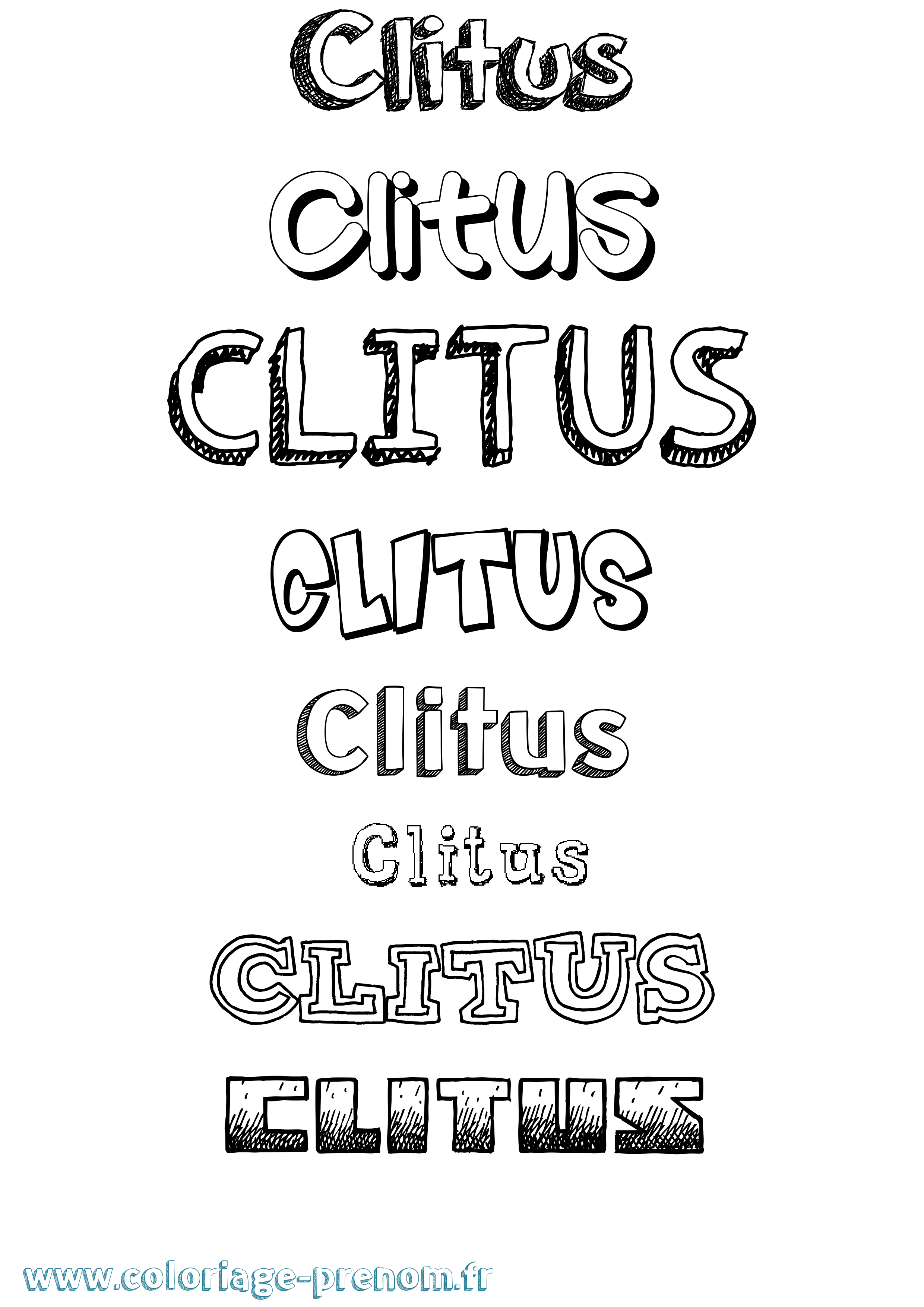 Coloriage prénom Clitus Dessiné