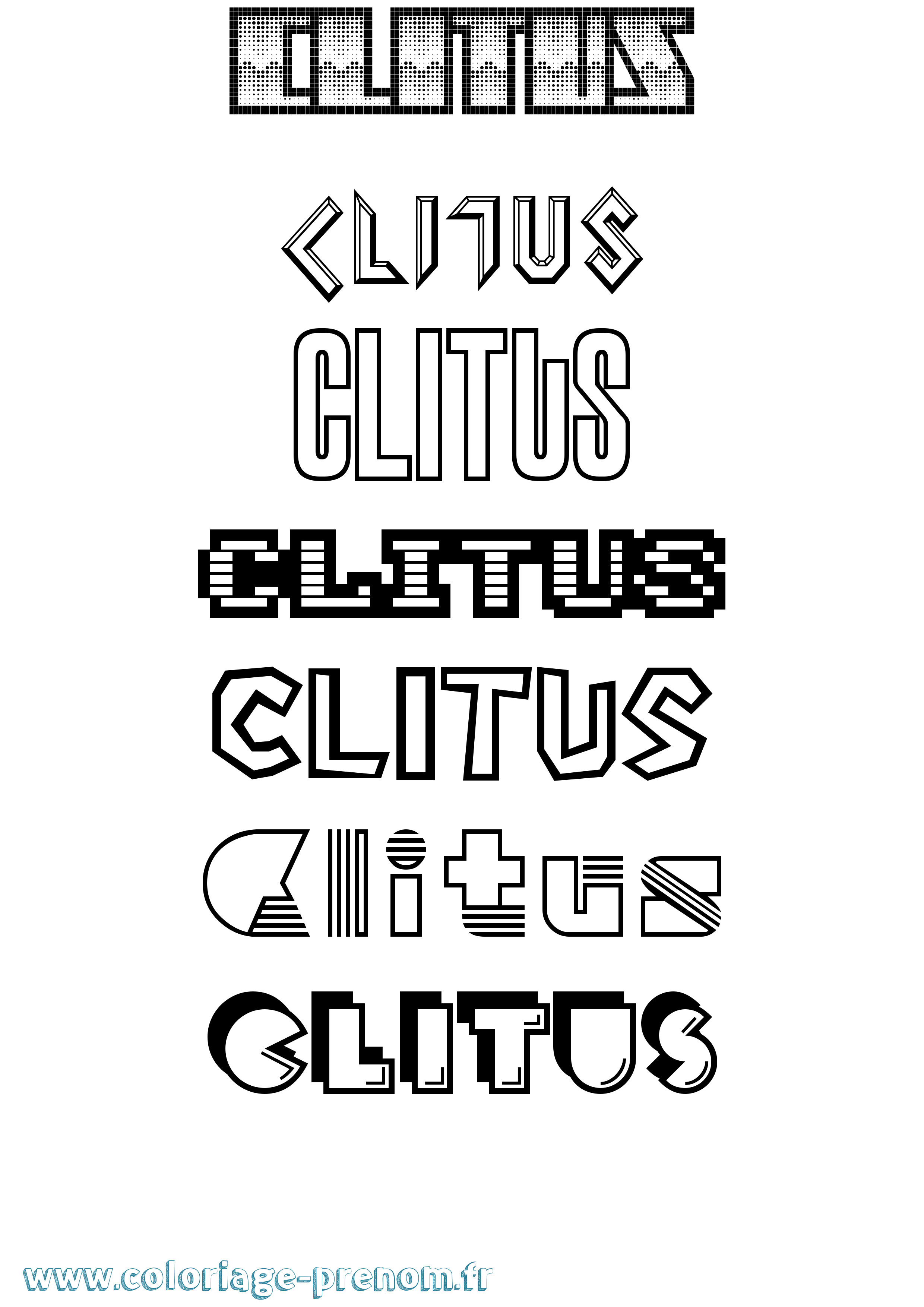 Coloriage prénom Clitus Jeux Vidéos