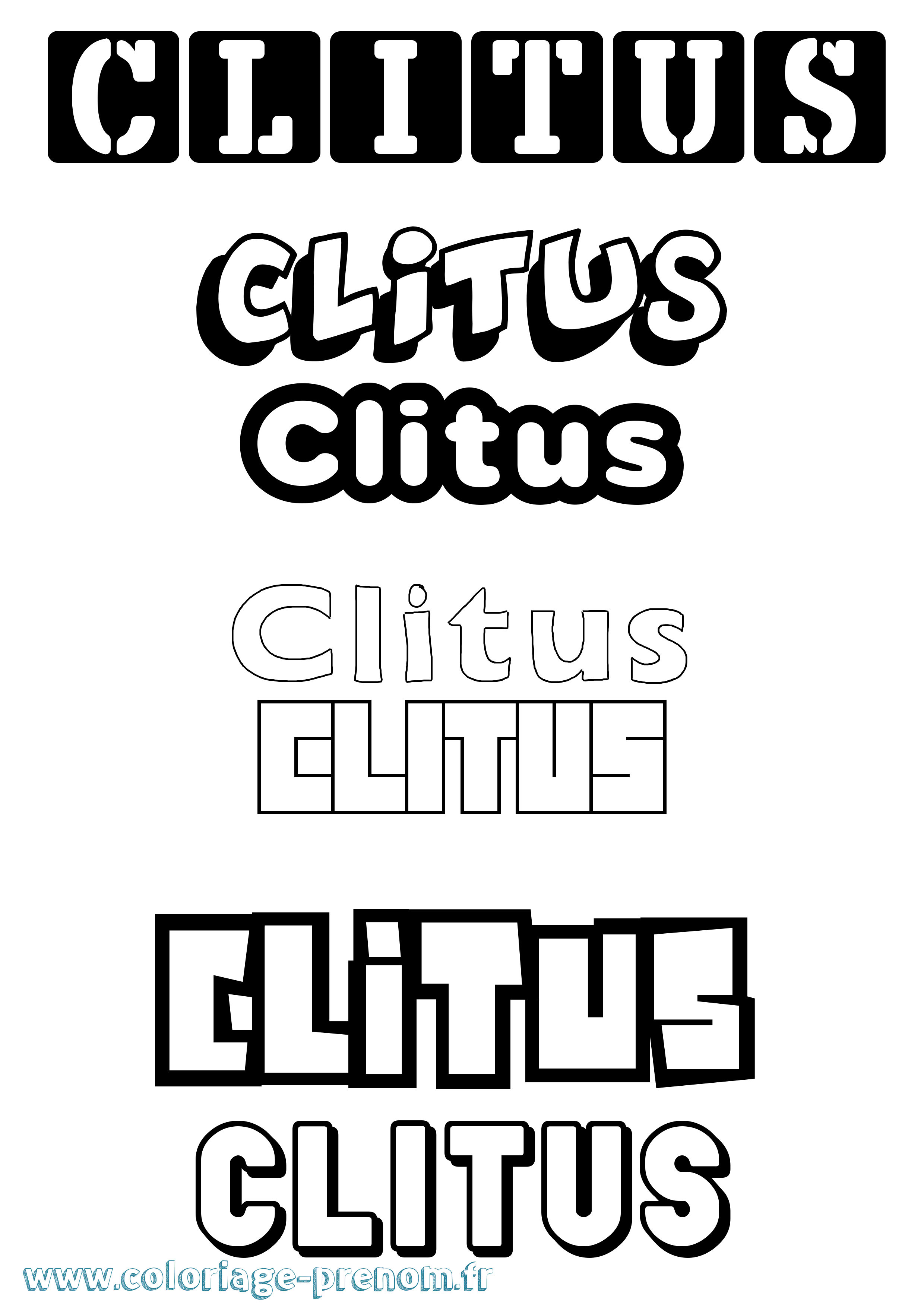 Coloriage Clitus Simple Coloriage prénom Clitus Simple