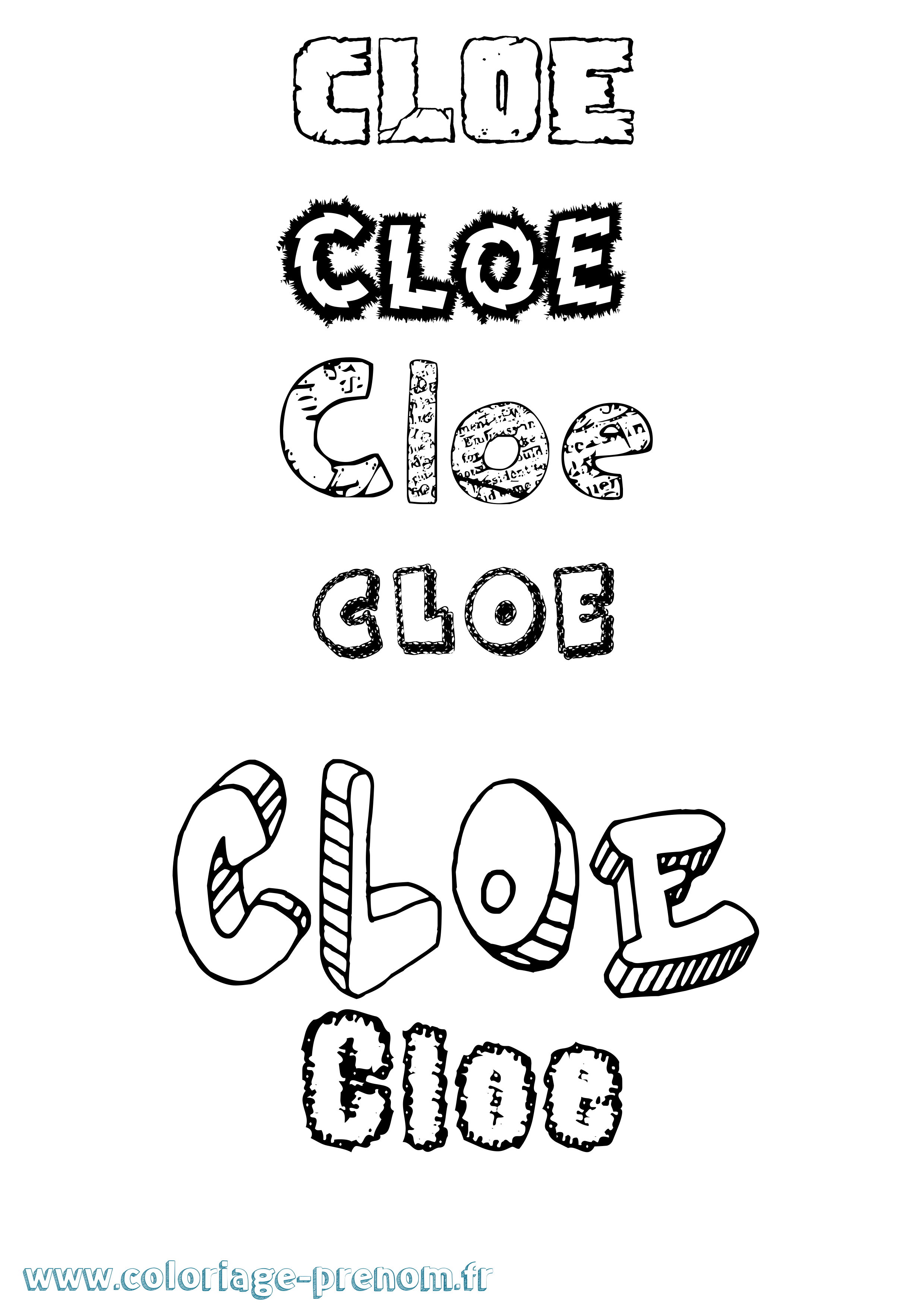 Coloriage prénom Cloe