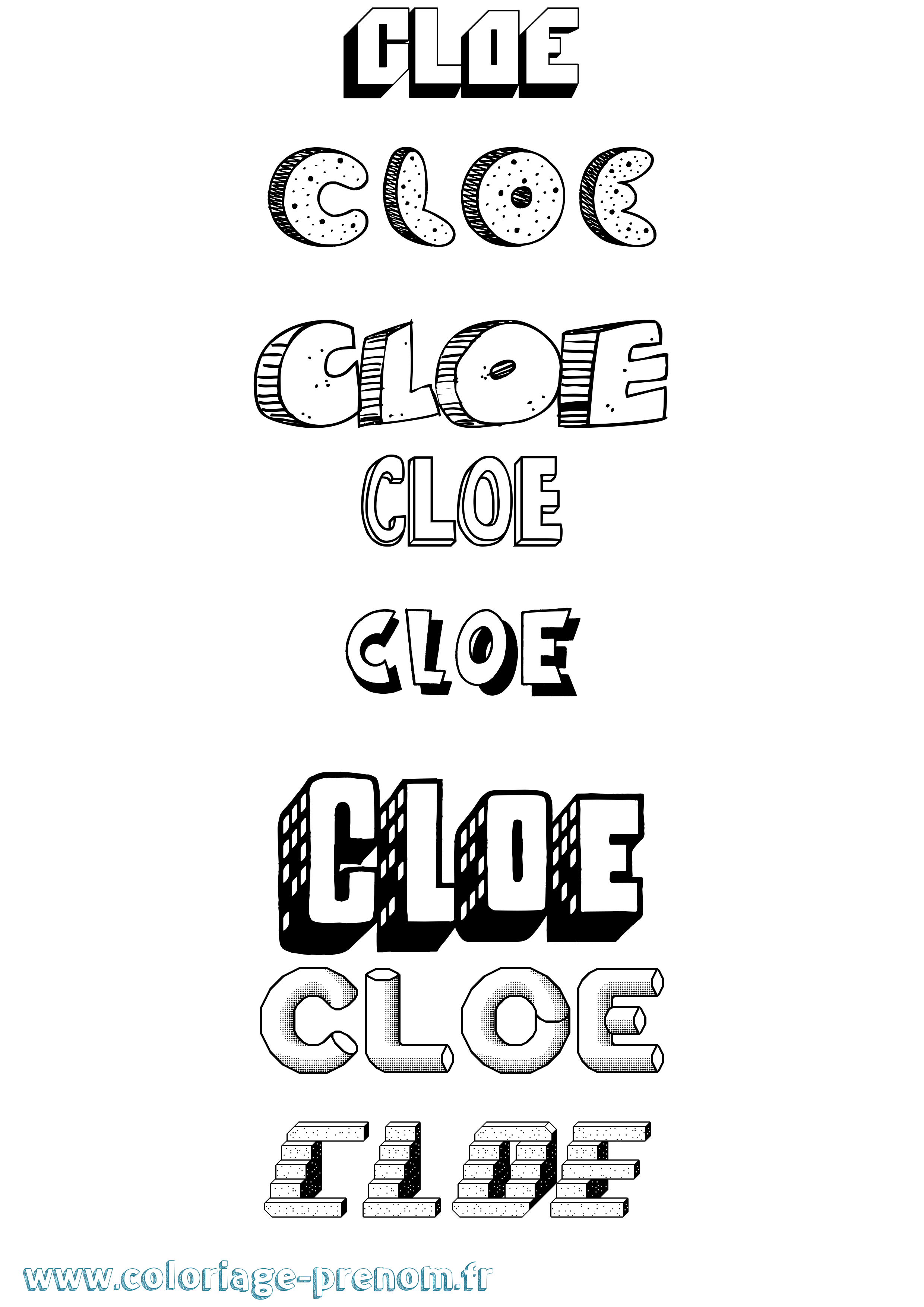 Coloriage prénom Cloe