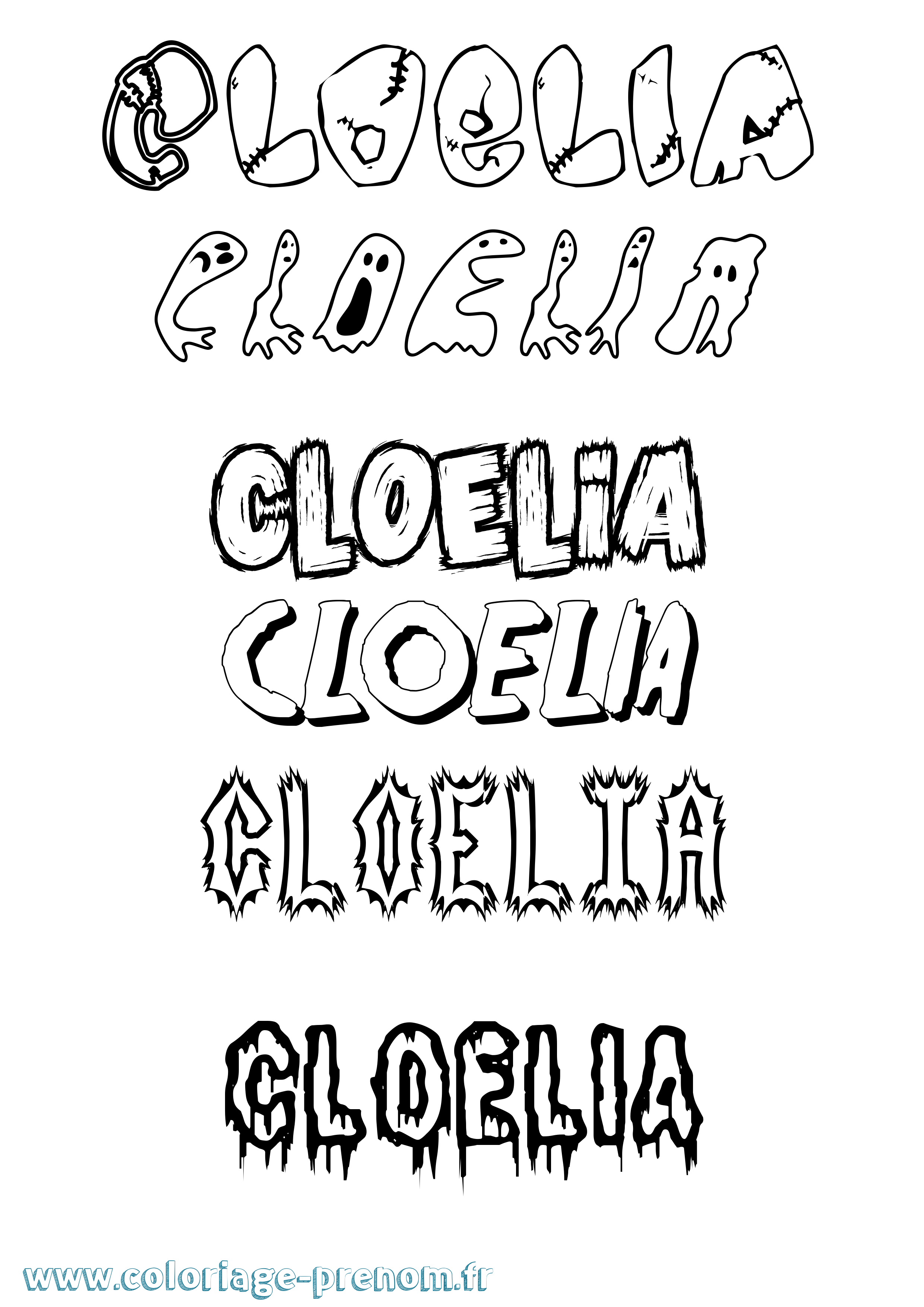 Coloriage prénom Cloelia Frisson