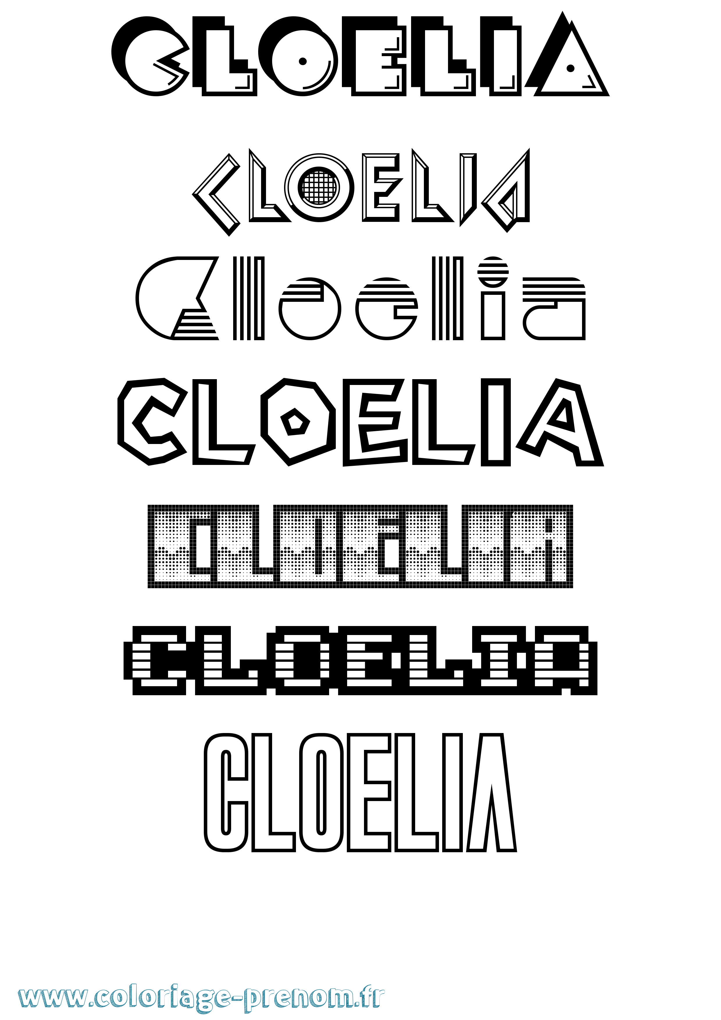 Coloriage prénom Cloelia Jeux Vidéos
