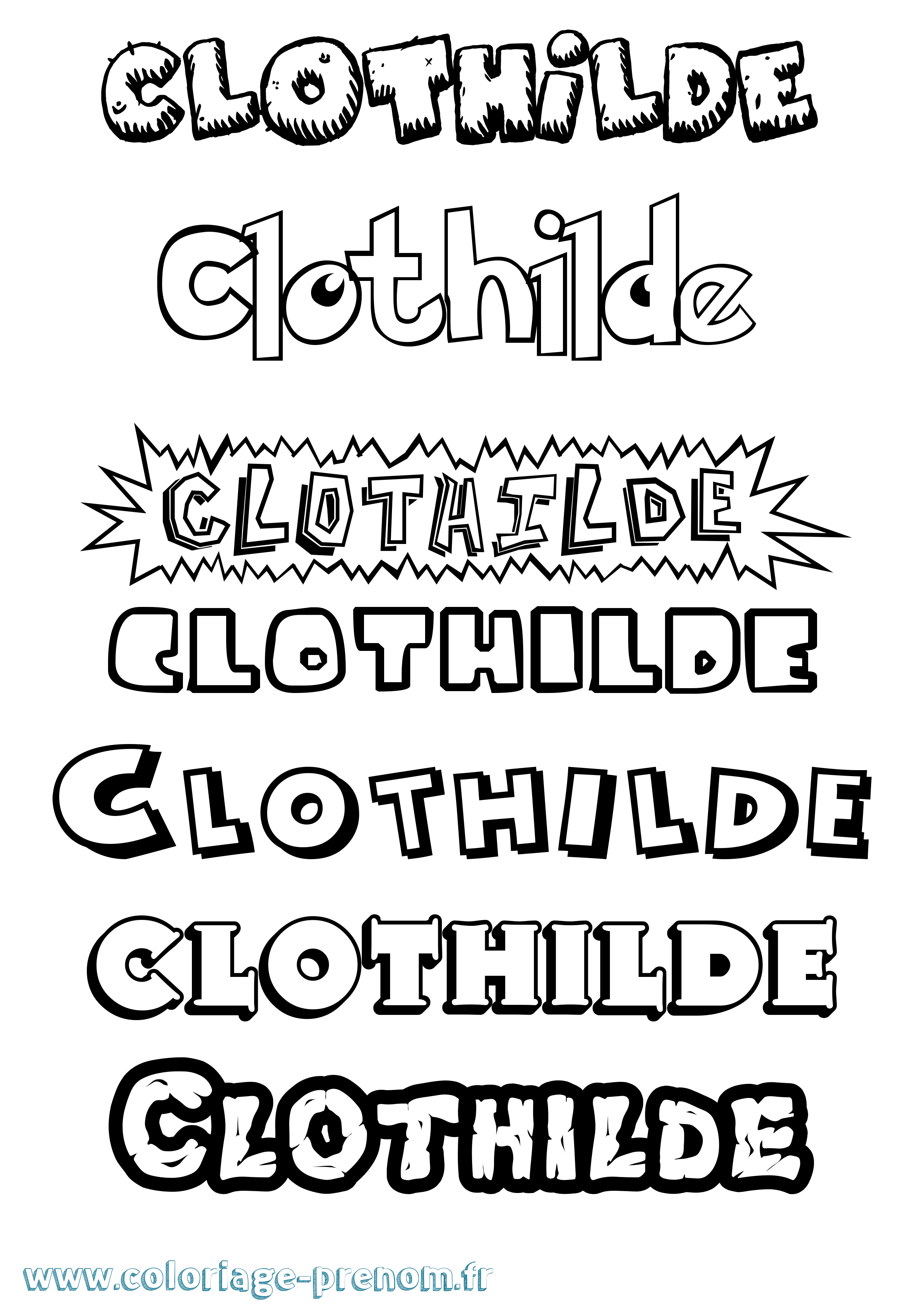 Coloriage prénom Clothilde Dessin Animé