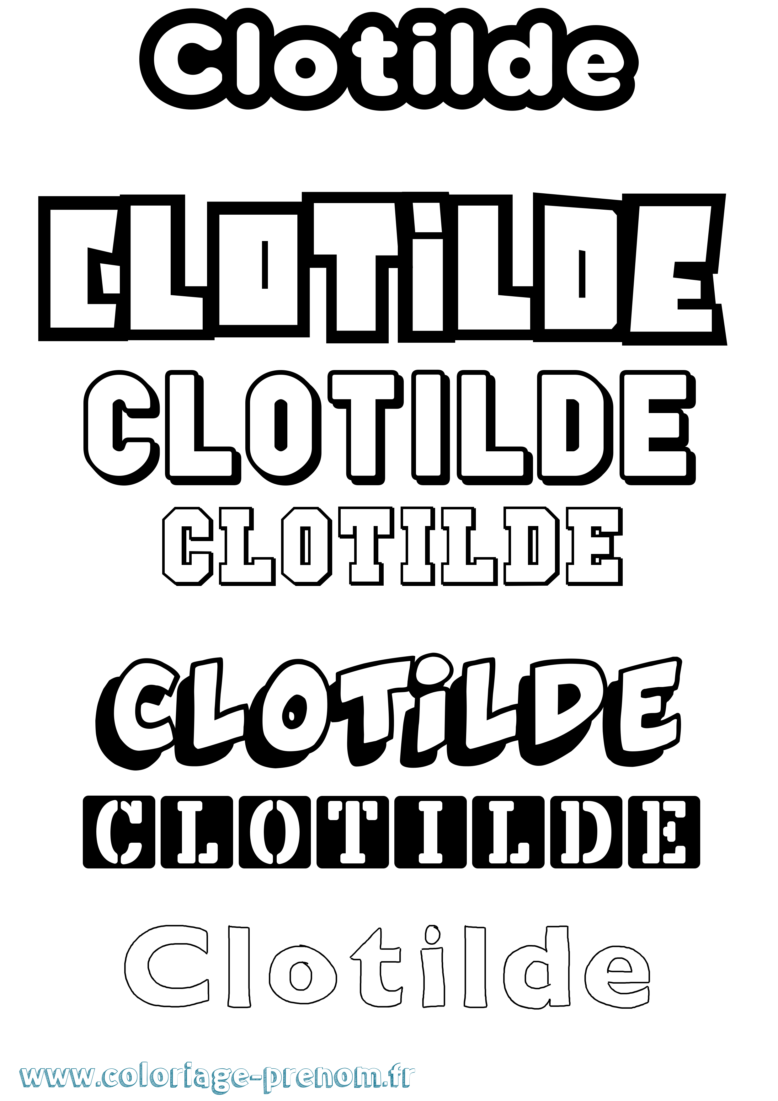 Coloriage Clotilde Simple Coloriage prénom Clotilde Simple