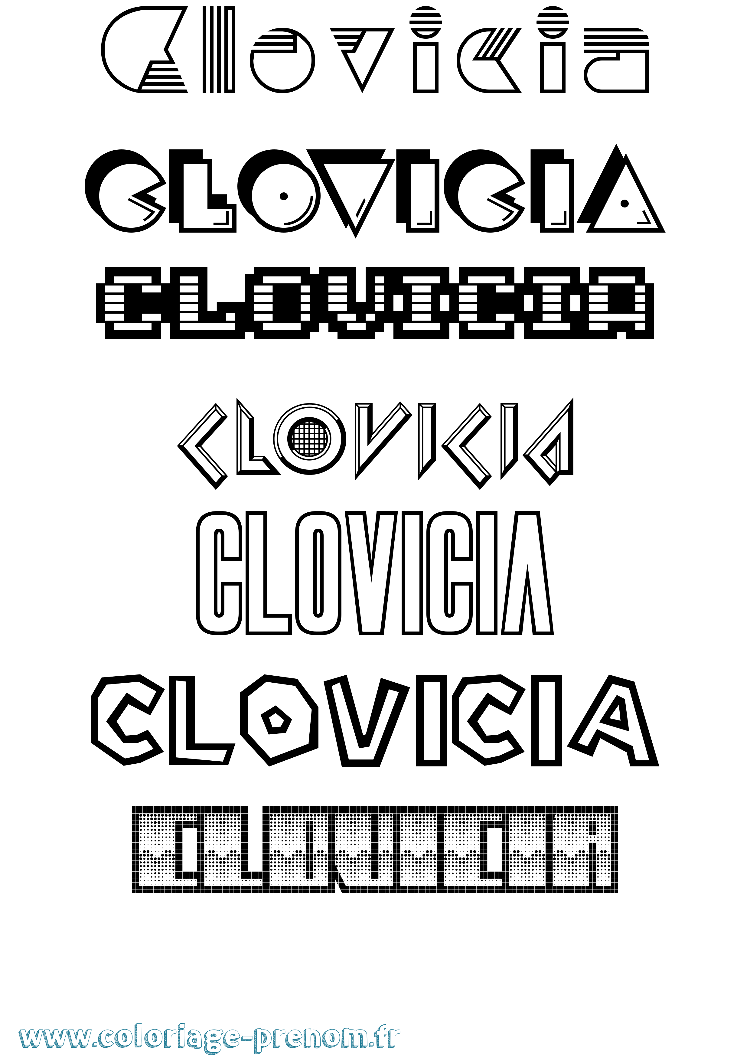 Coloriage prénom Clovicia Jeux Vidéos