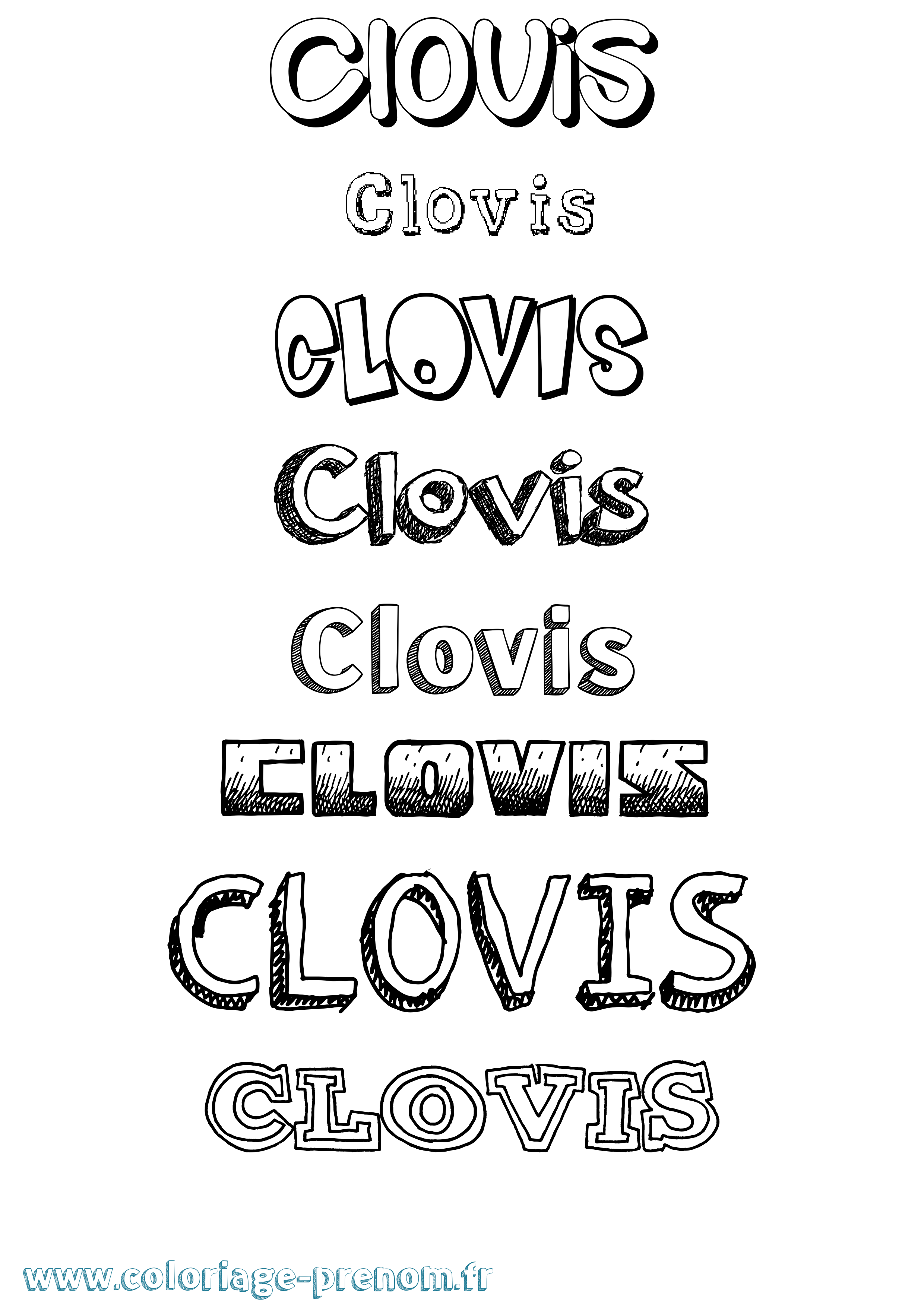 Coloriage prénom Clovis