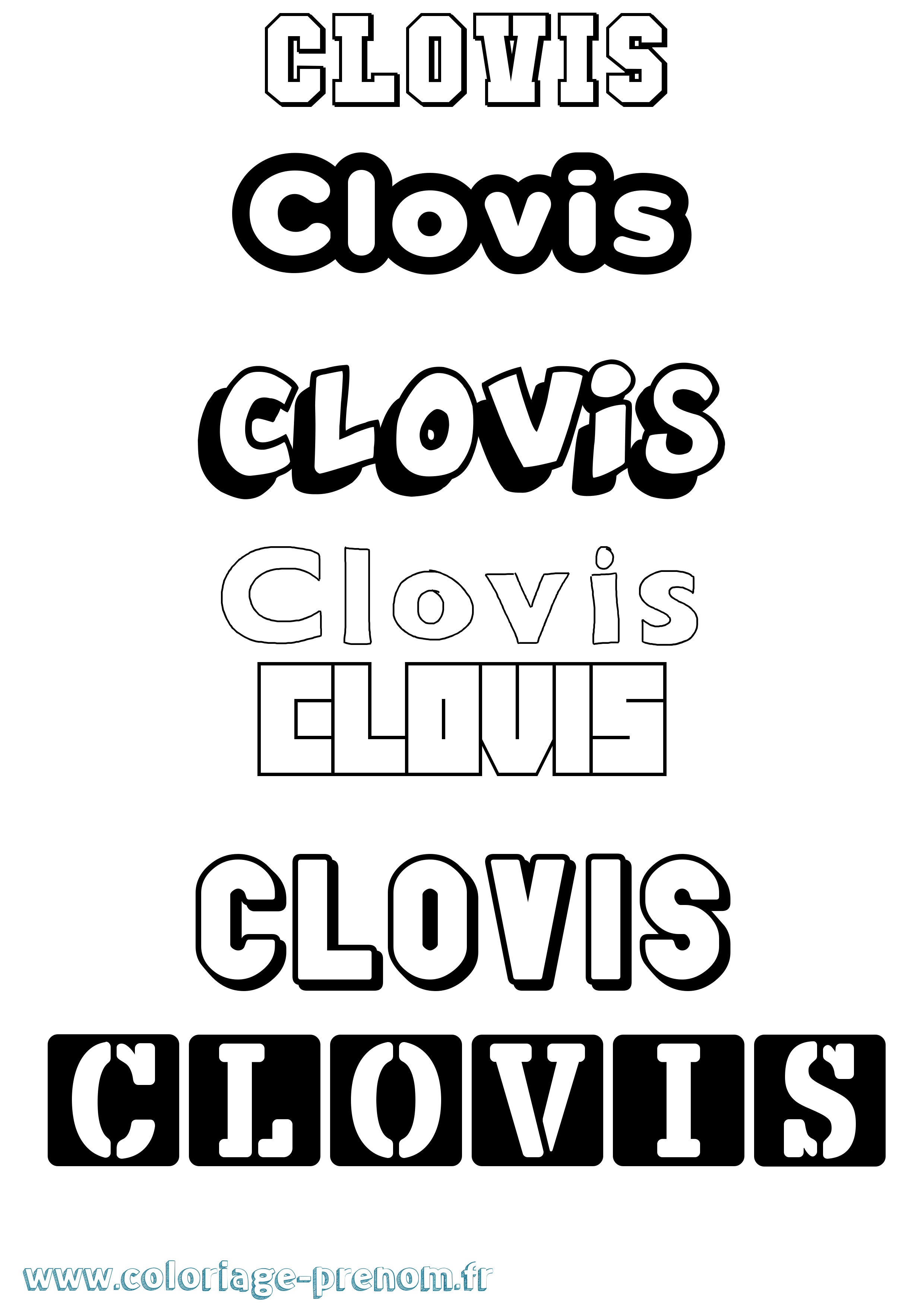 Coloriage prénom Clovis