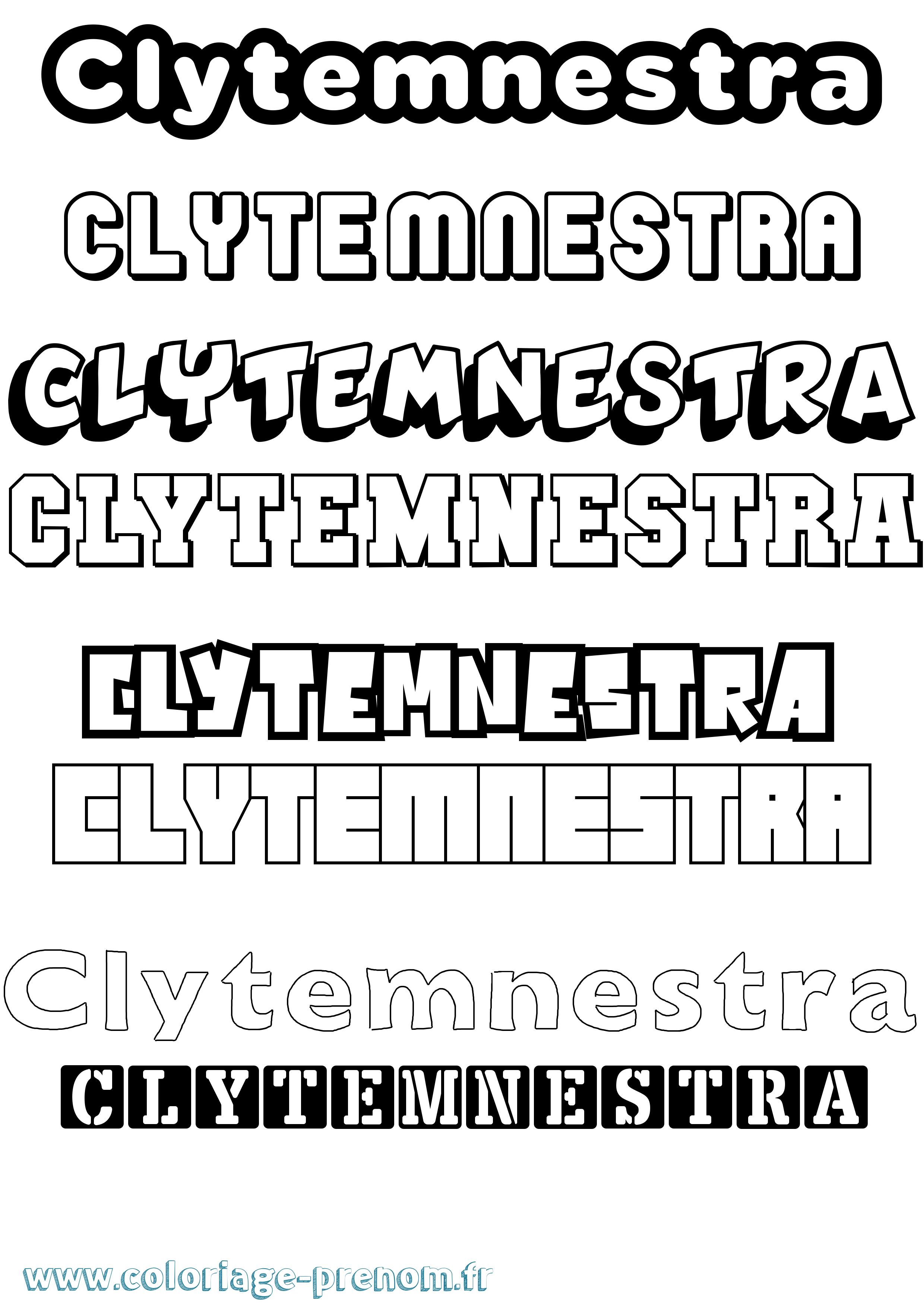 Coloriage prénom Clytemnestra Simple