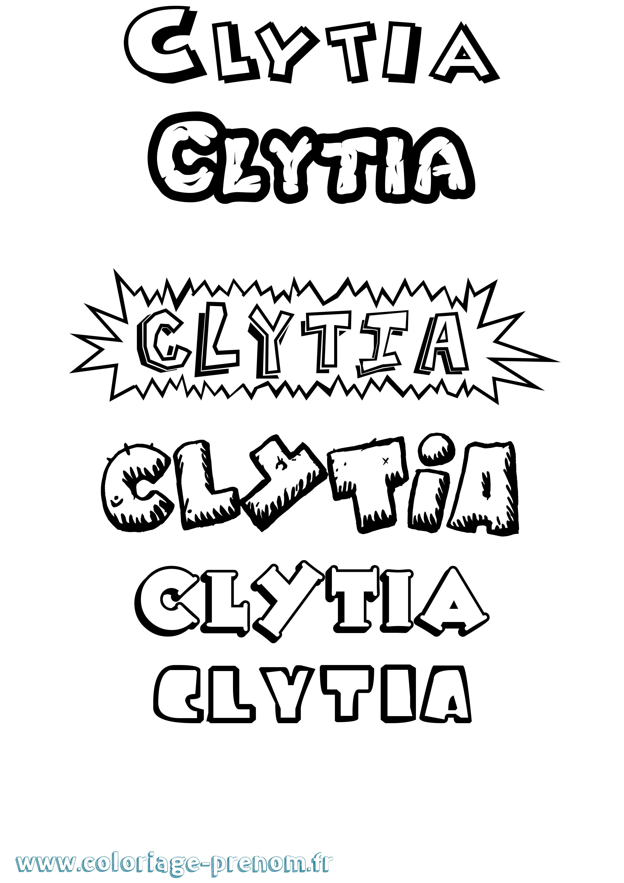 Coloriage prénom Clytia Dessin Animé