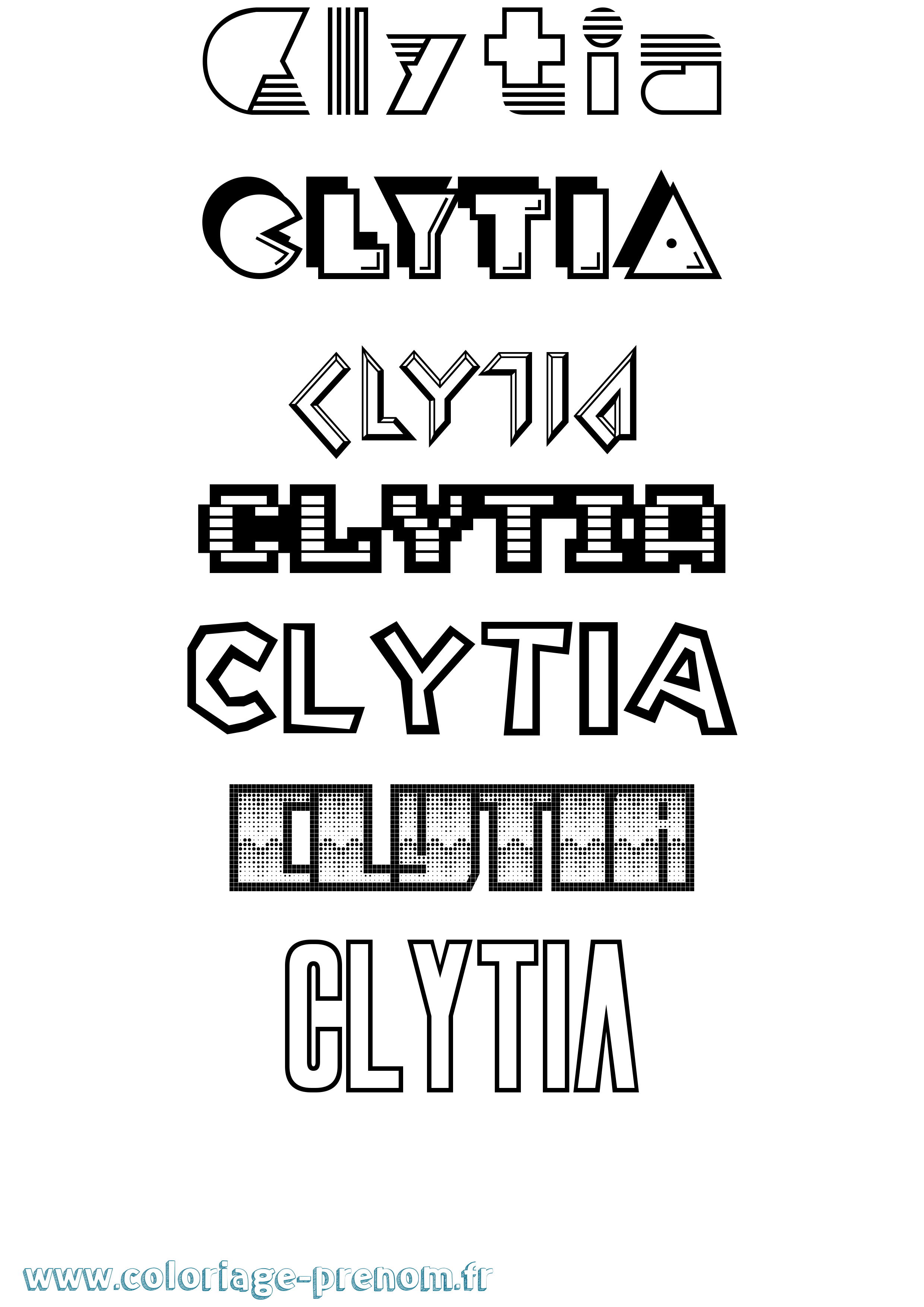 Coloriage prénom Clytia Jeux Vidéos