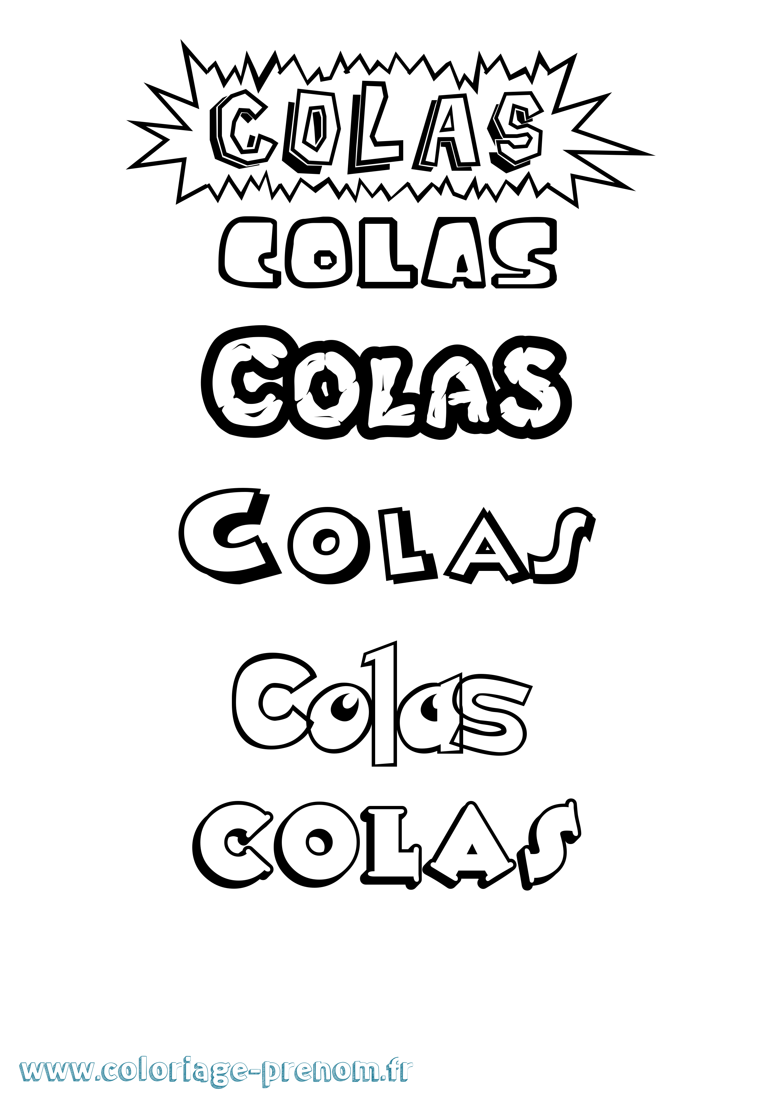Coloriage Colas Dessin Animé Coloriage prénom Colas Dessin Animé