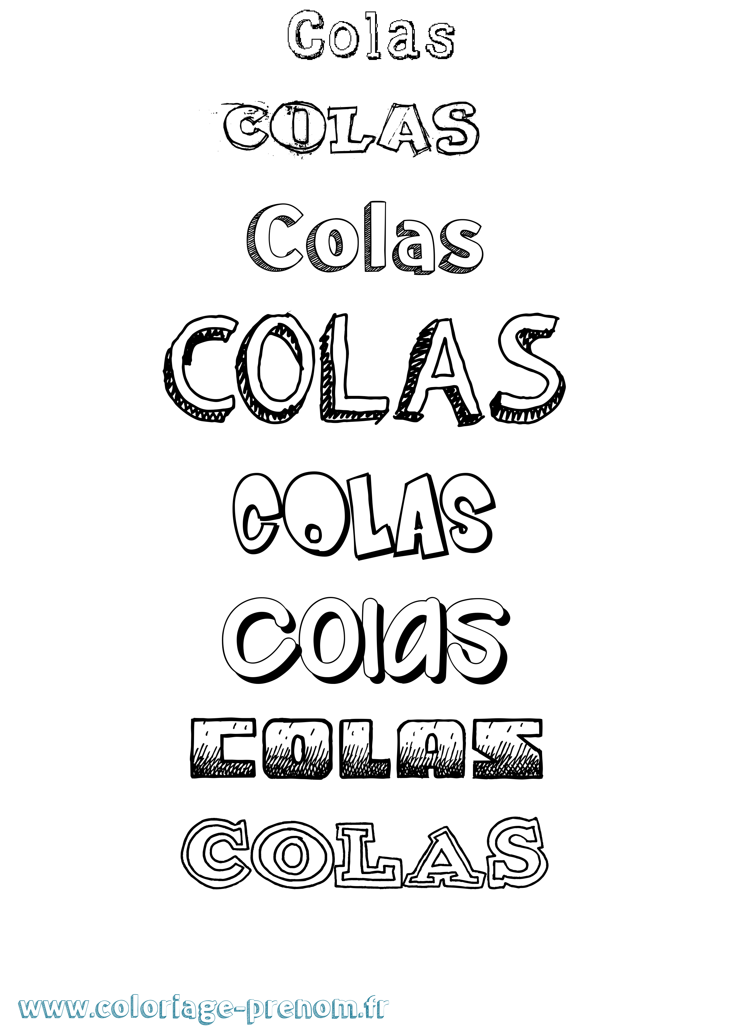 Coloriage Colas Dessiné Coloriage prénom Colas Dessiné