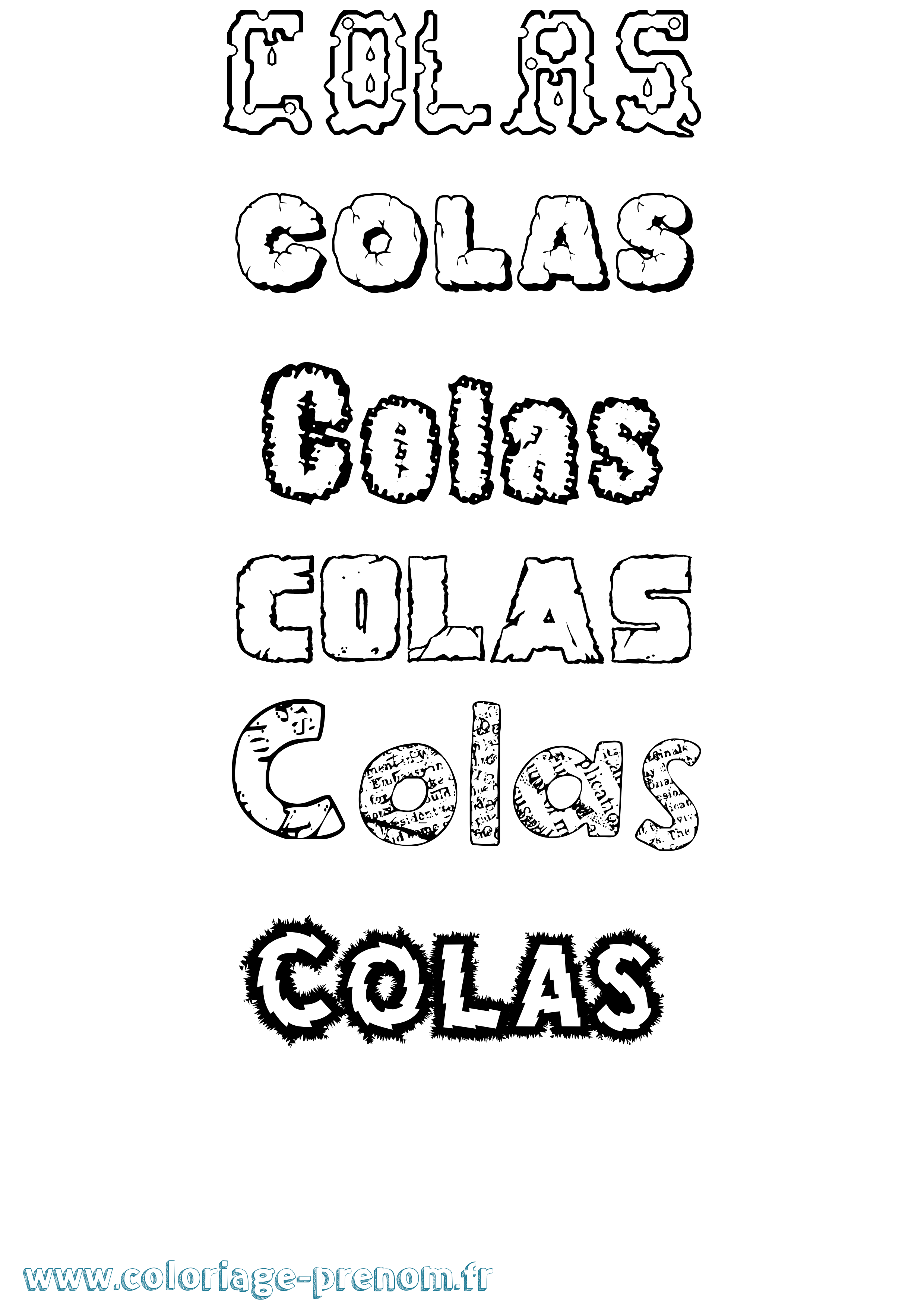 Coloriage Colas Destructuré Coloriage prénom Colas Destructuré