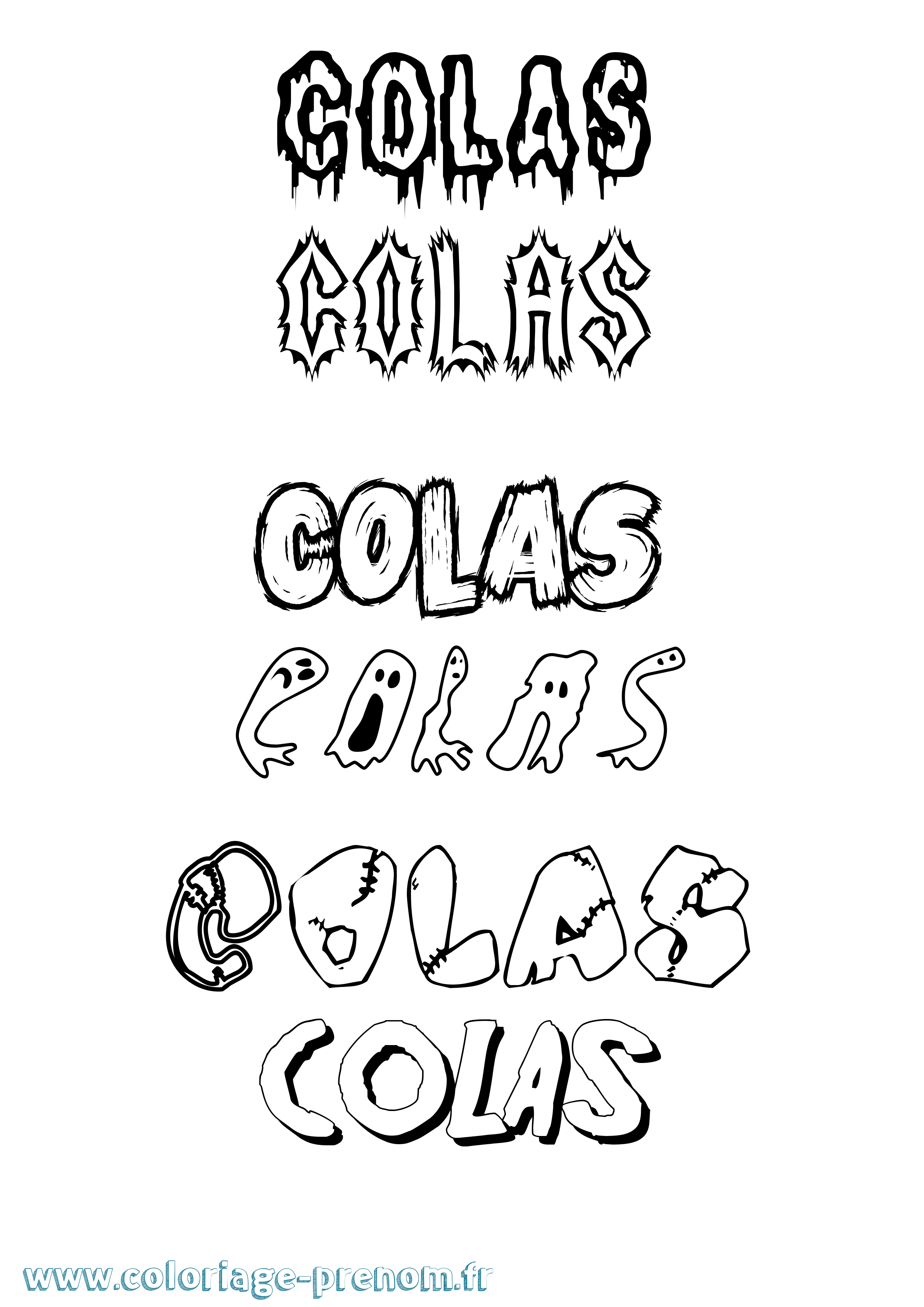 Coloriage Colas Frisson Coloriage prénom Colas Frisson