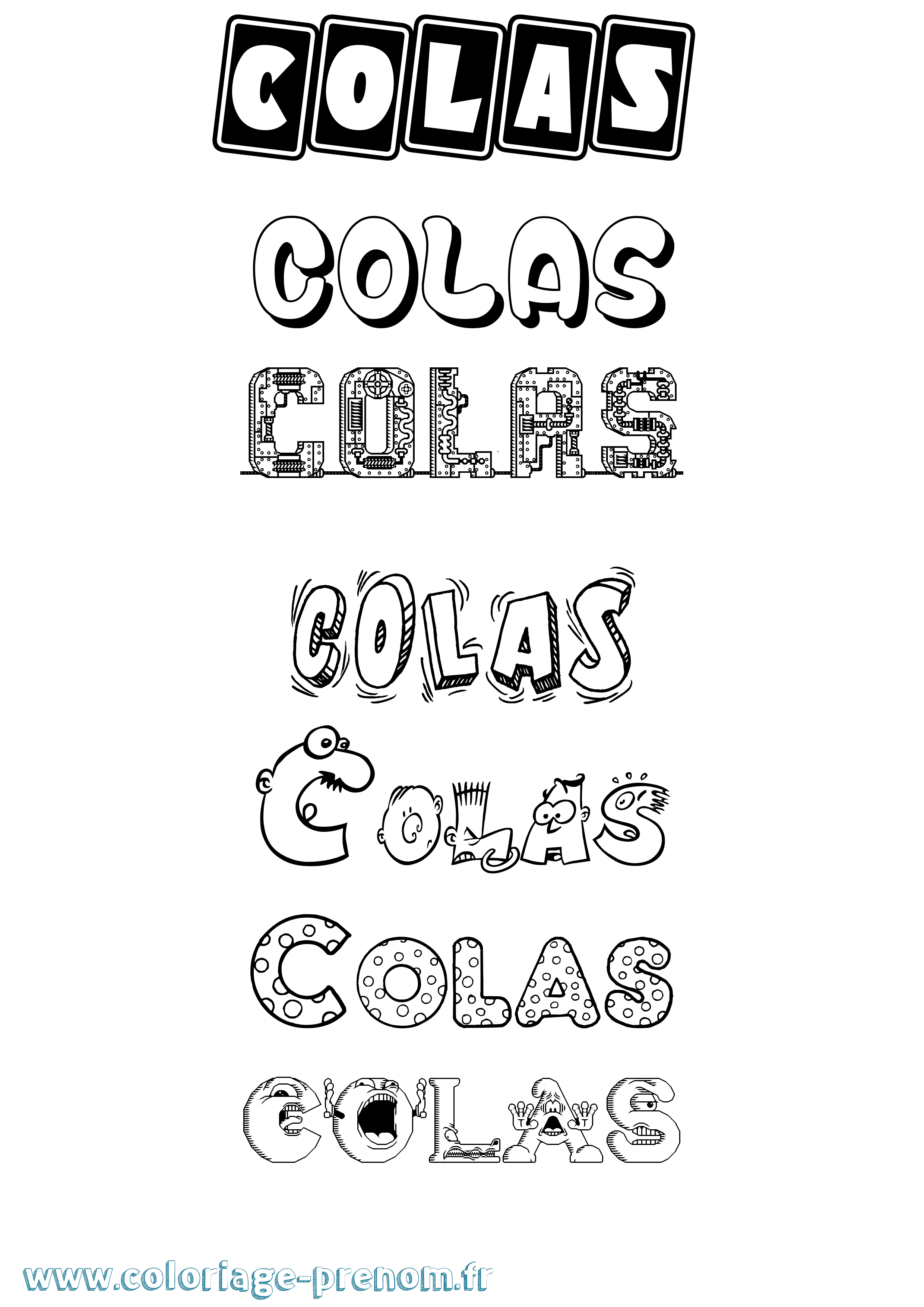 Coloriage Colas Fun Coloriage prénom Colas Fun