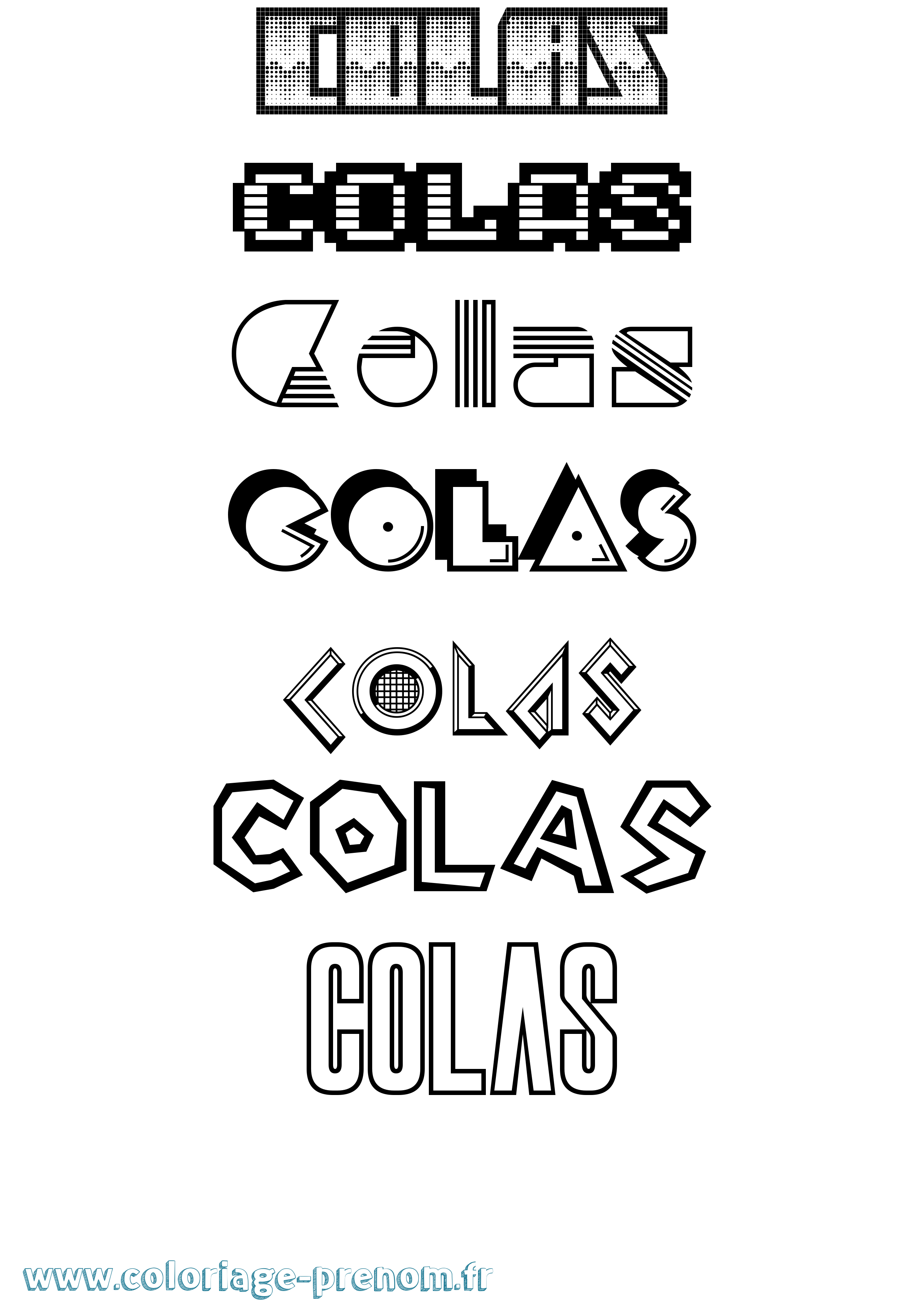 Coloriage Colas Jeux Vidéos Coloriage prénom Colas Jeux Vidéos