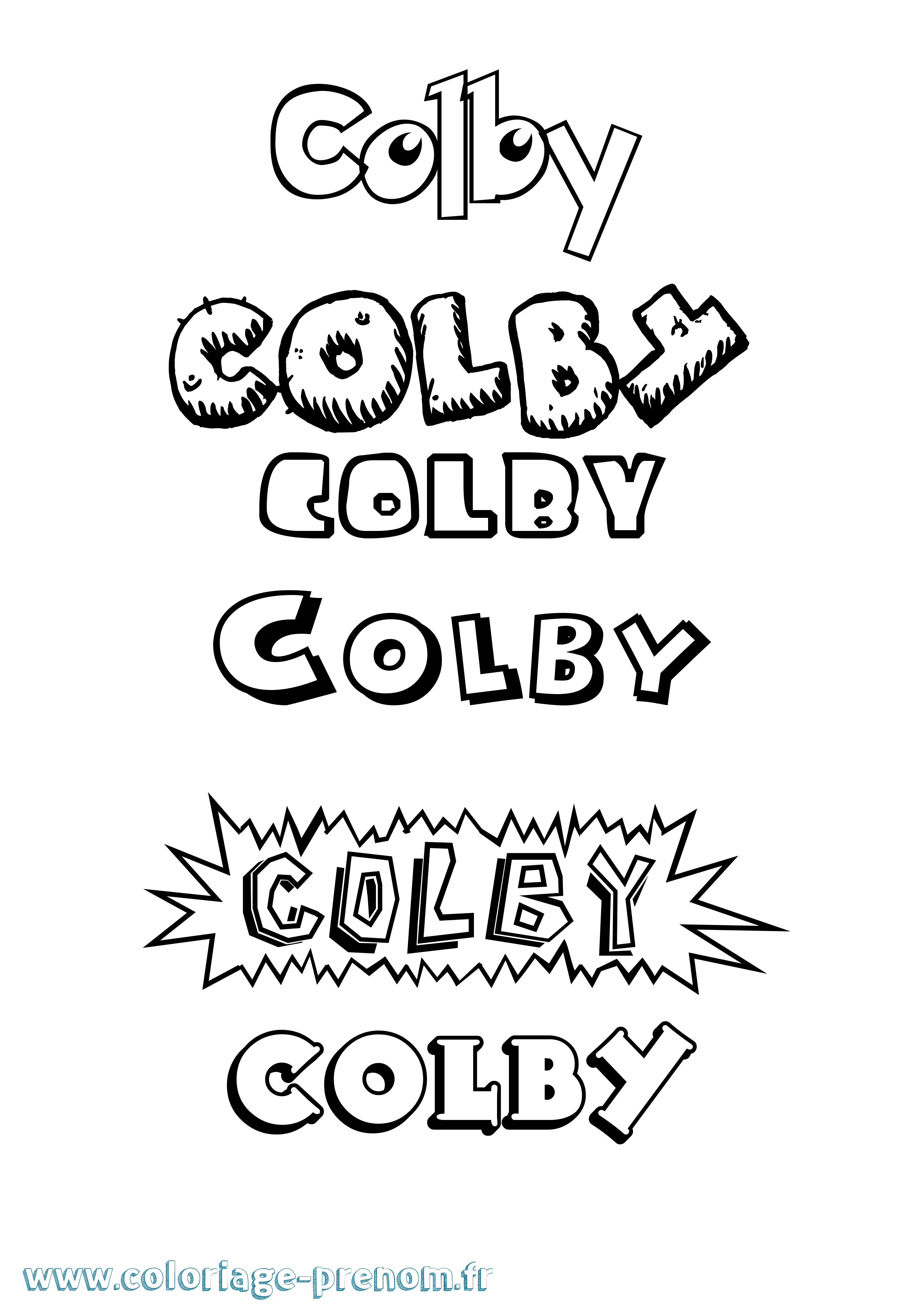 Coloriage prénom Colby Dessin Animé