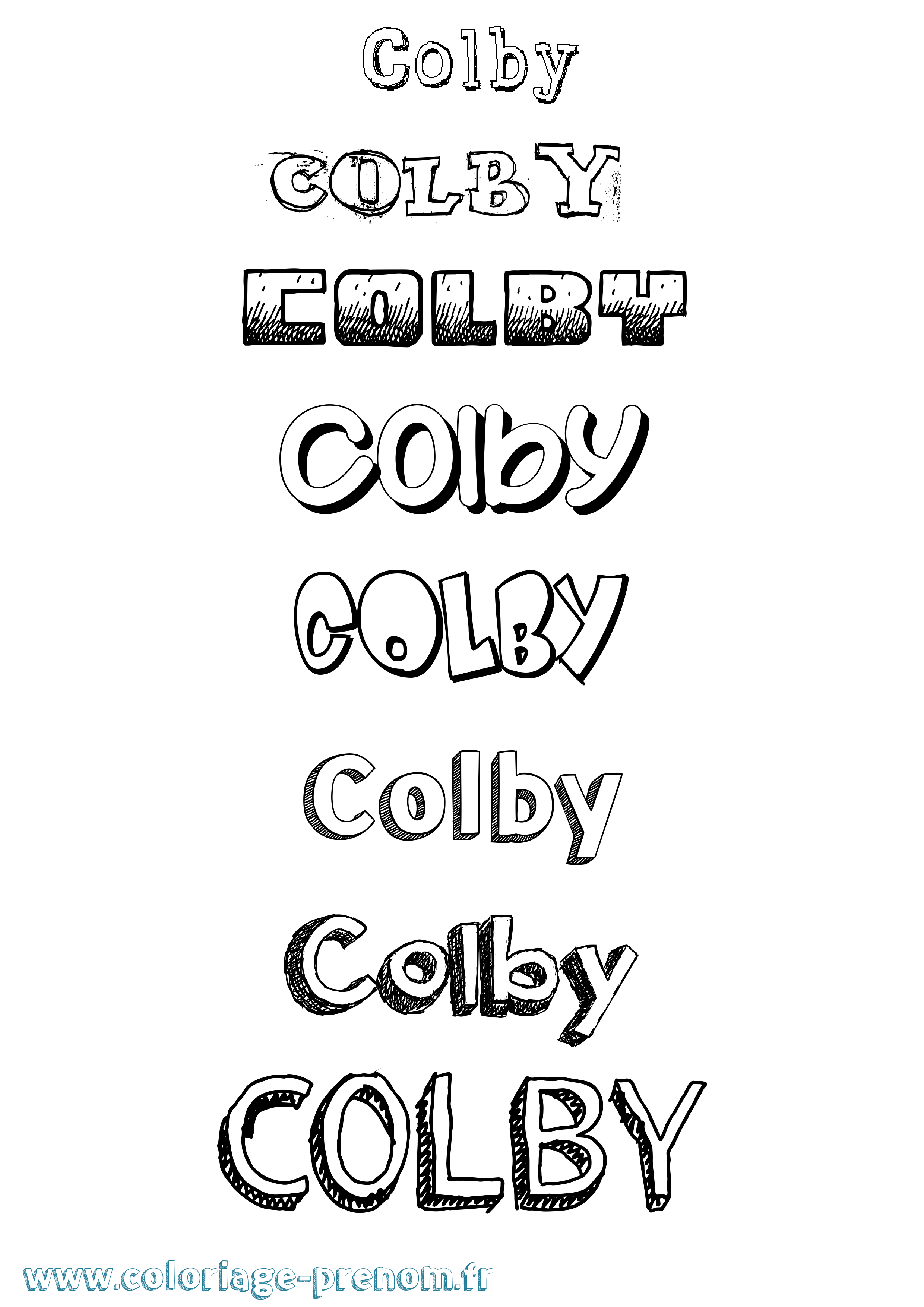 Coloriage prénom Colby Dessiné
