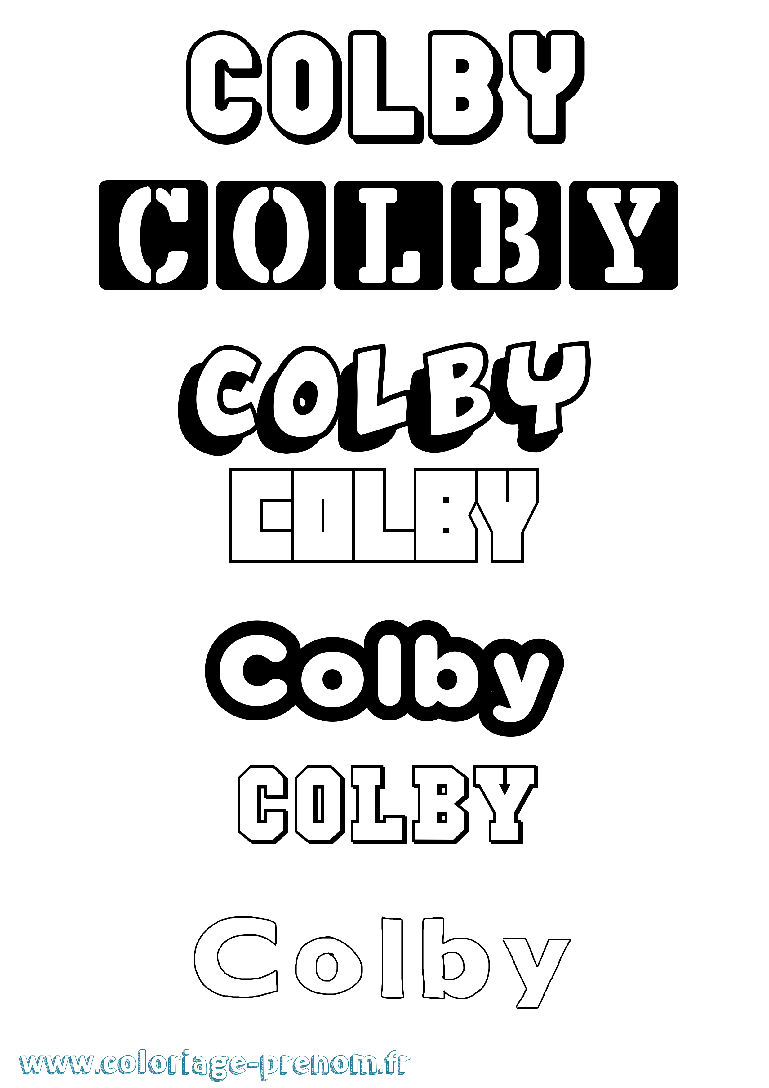 Coloriage prénom Colby Simple