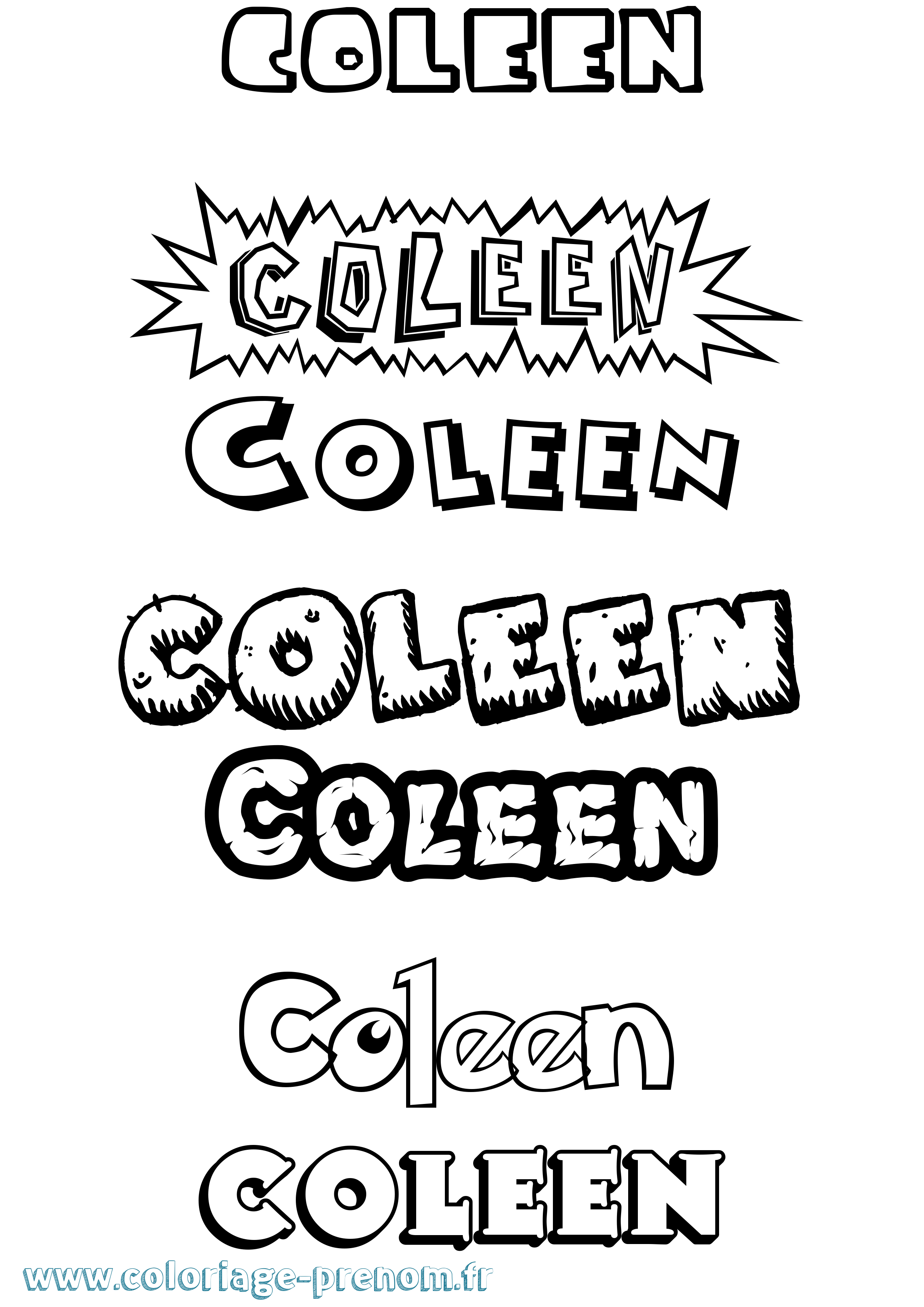 Coloriage prénom Coleen Dessin Animé