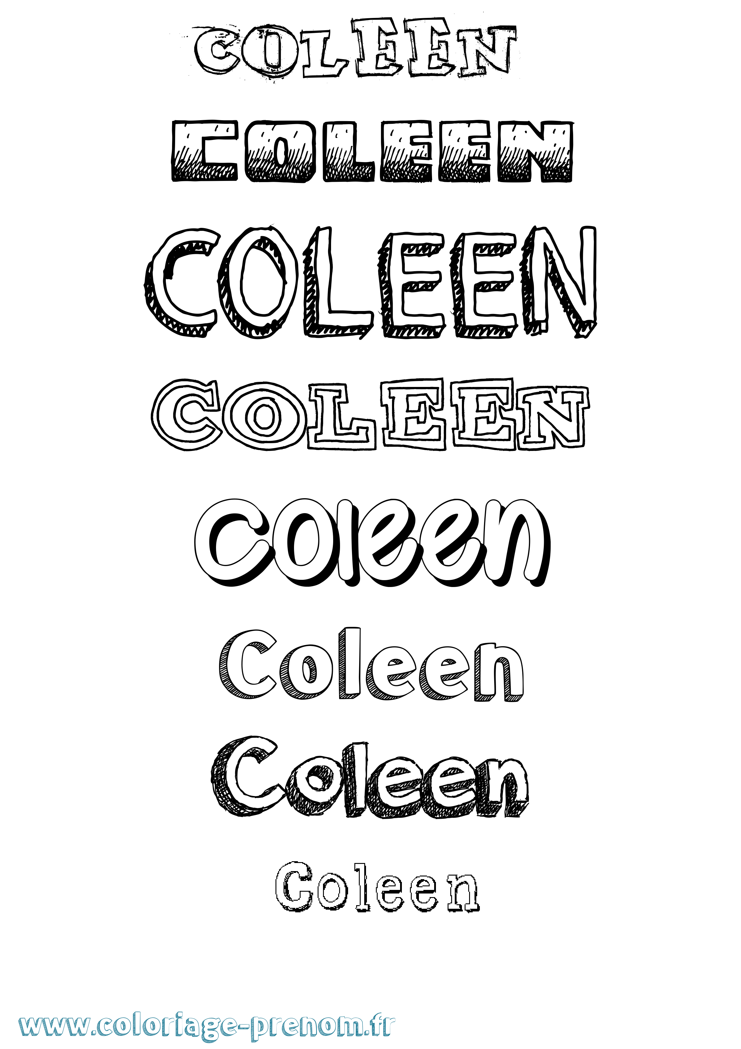 Coloriage prénom Coleen Dessiné
