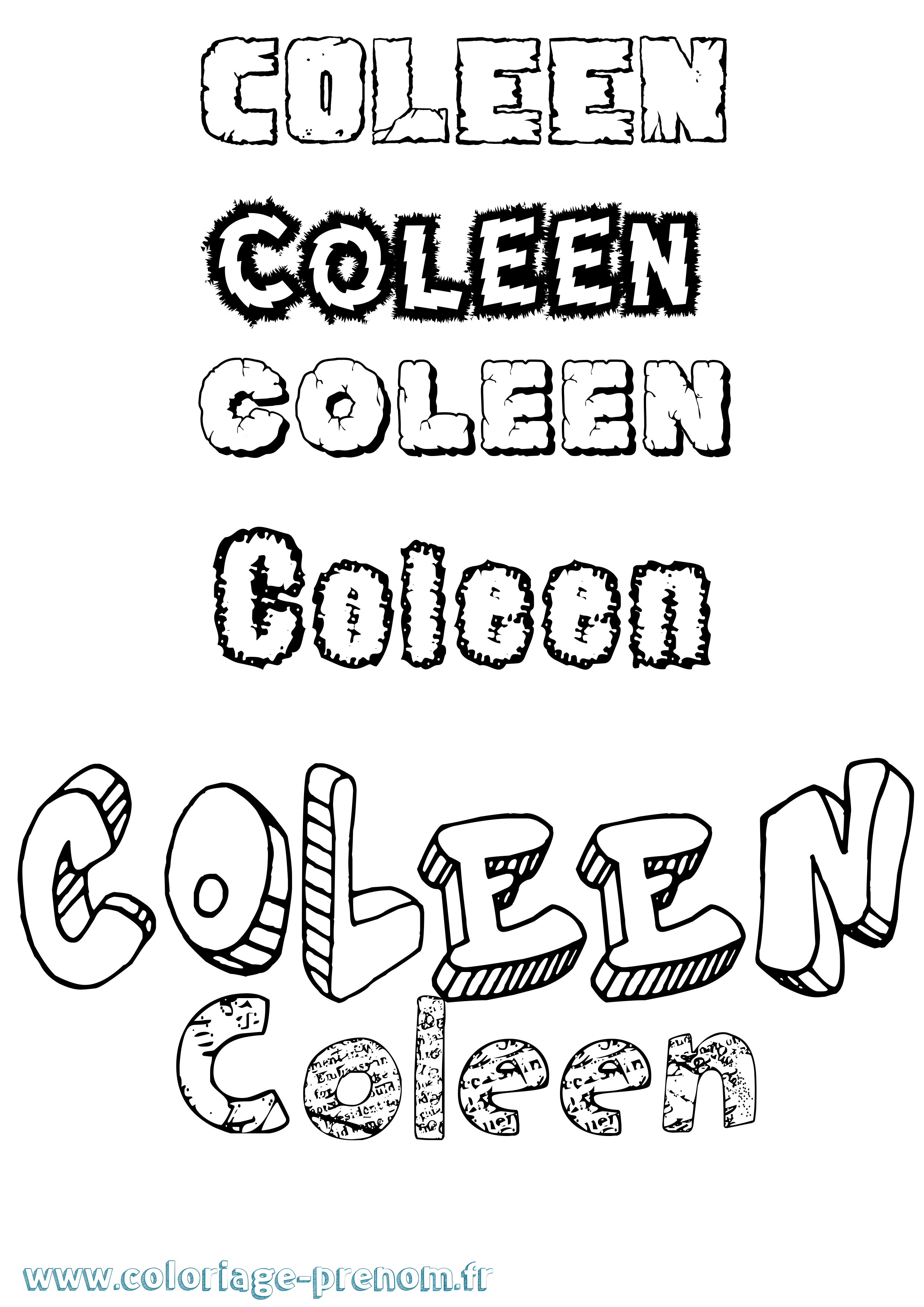 Coloriage prénom Coleen Destructuré