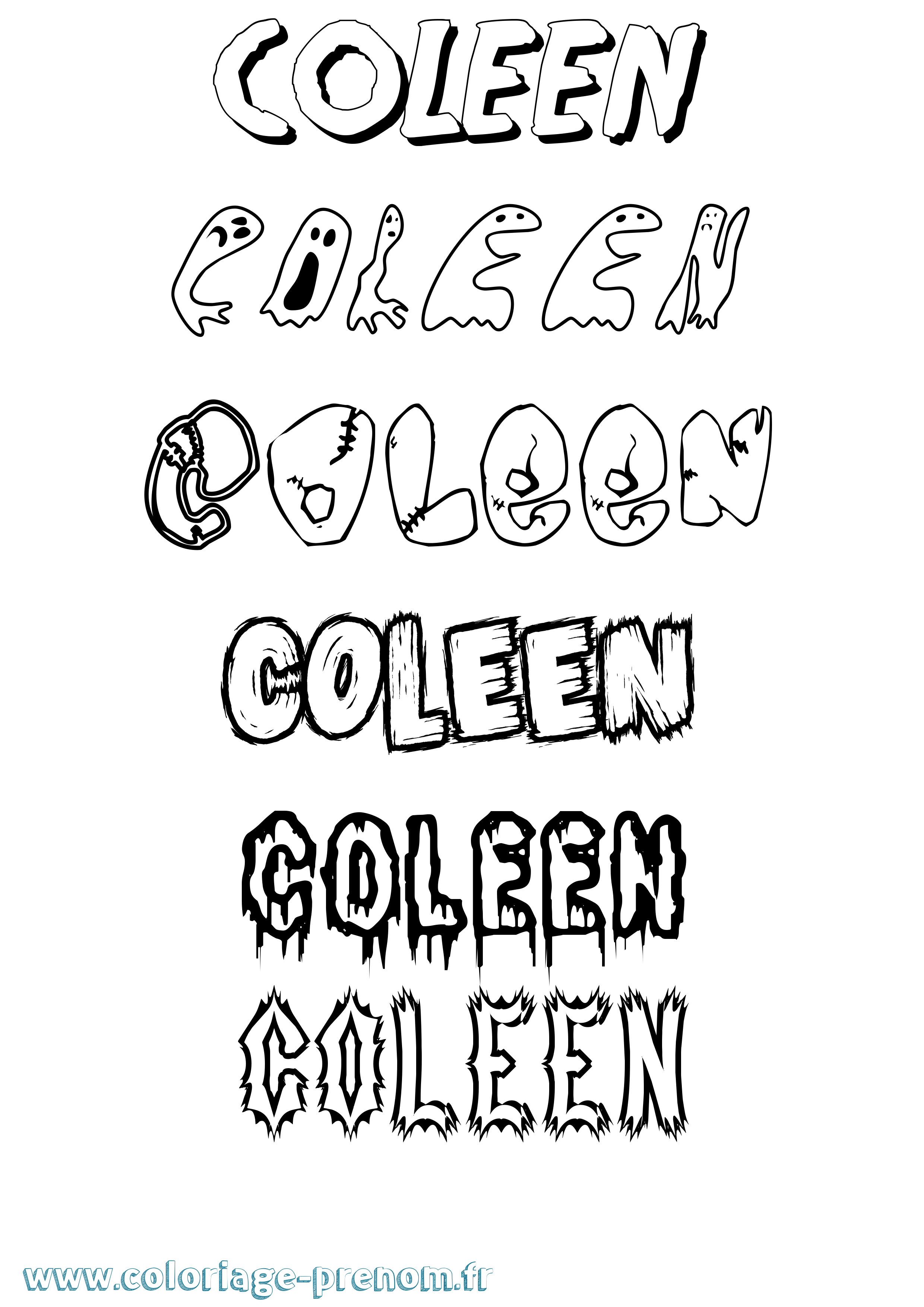 Coloriage prénom Coleen Frisson