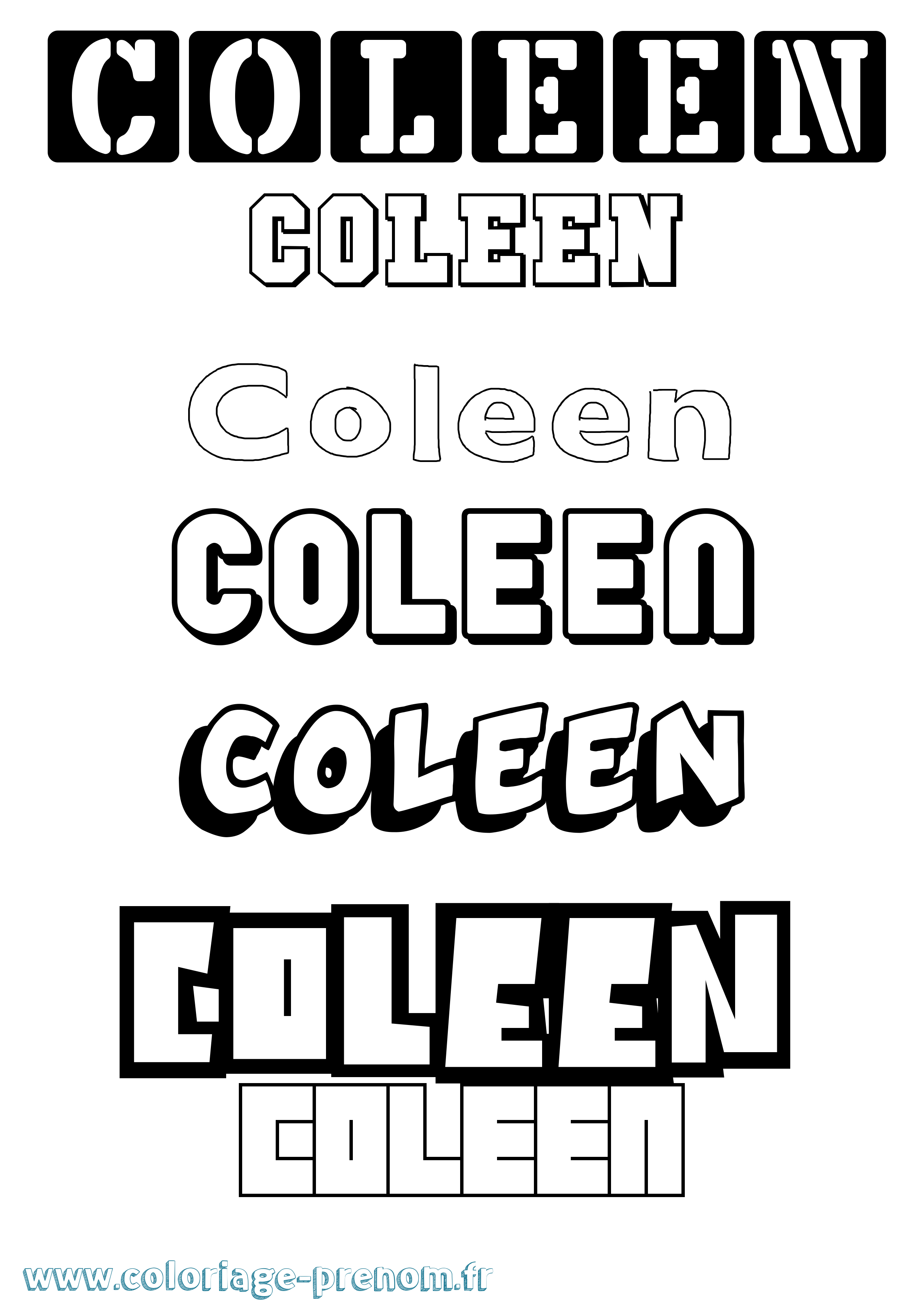 Coloriage prénom Coleen Simple