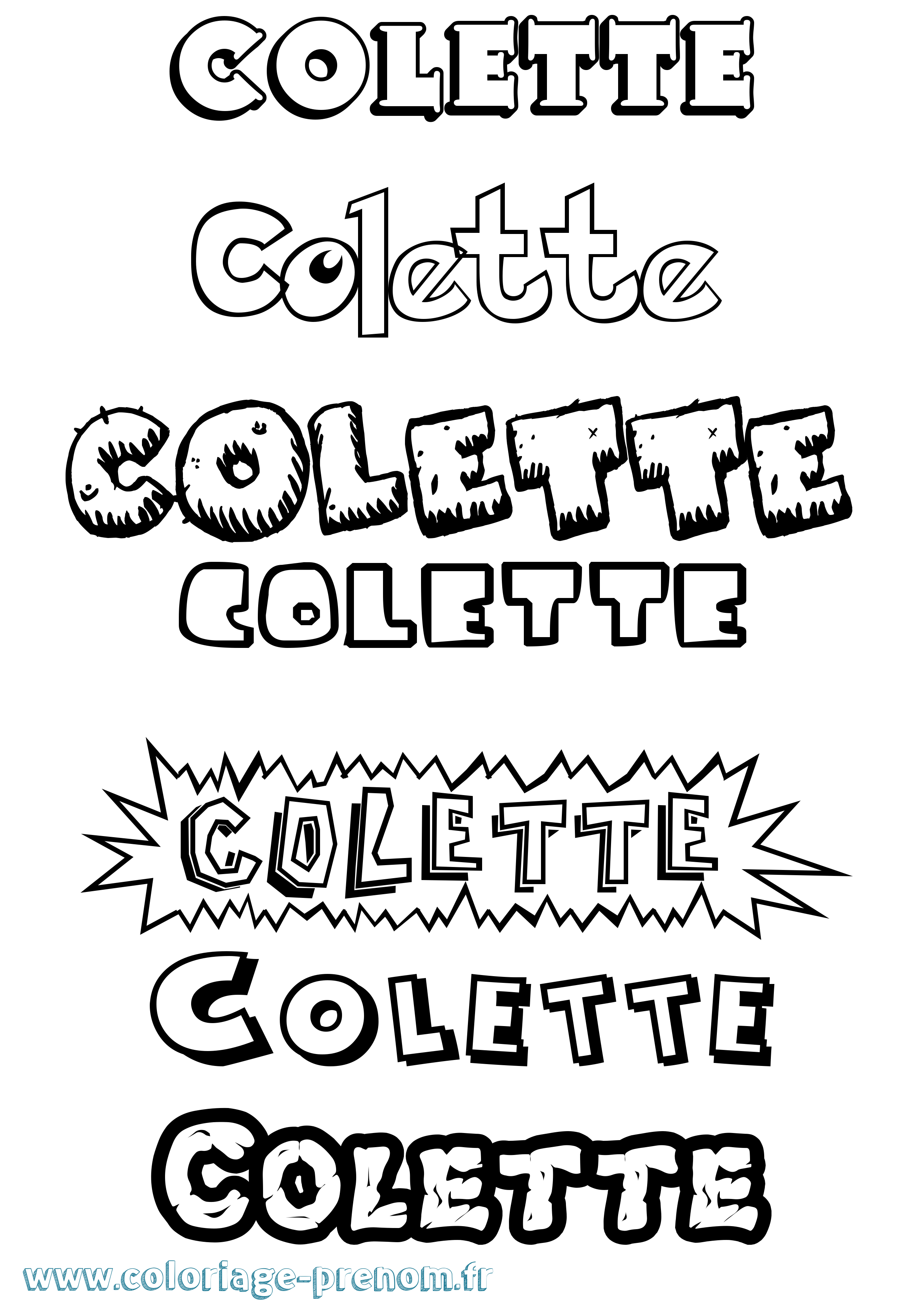 Coloriage prénom Colette Dessin Animé