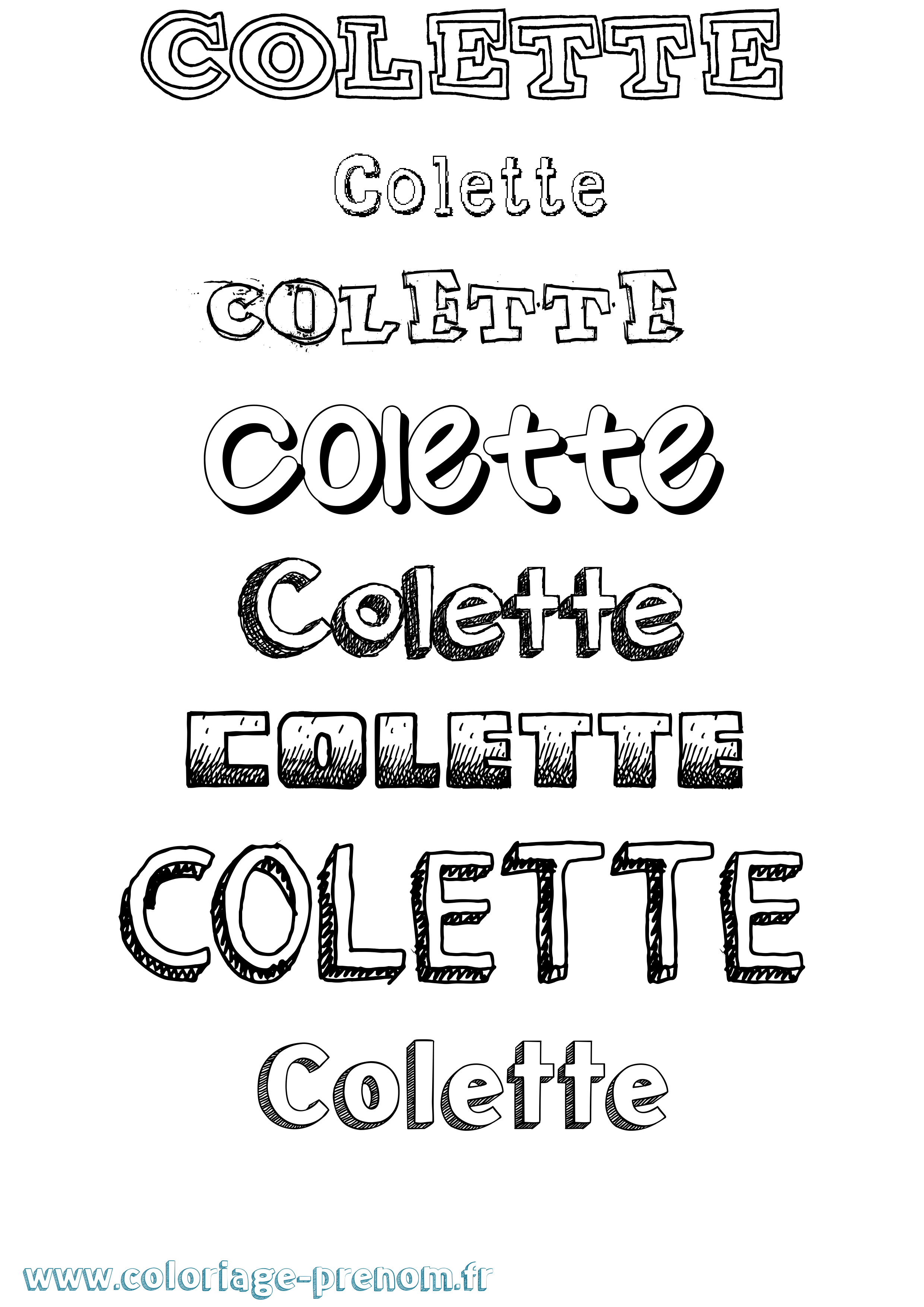 Coloriage prénom Colette Dessiné